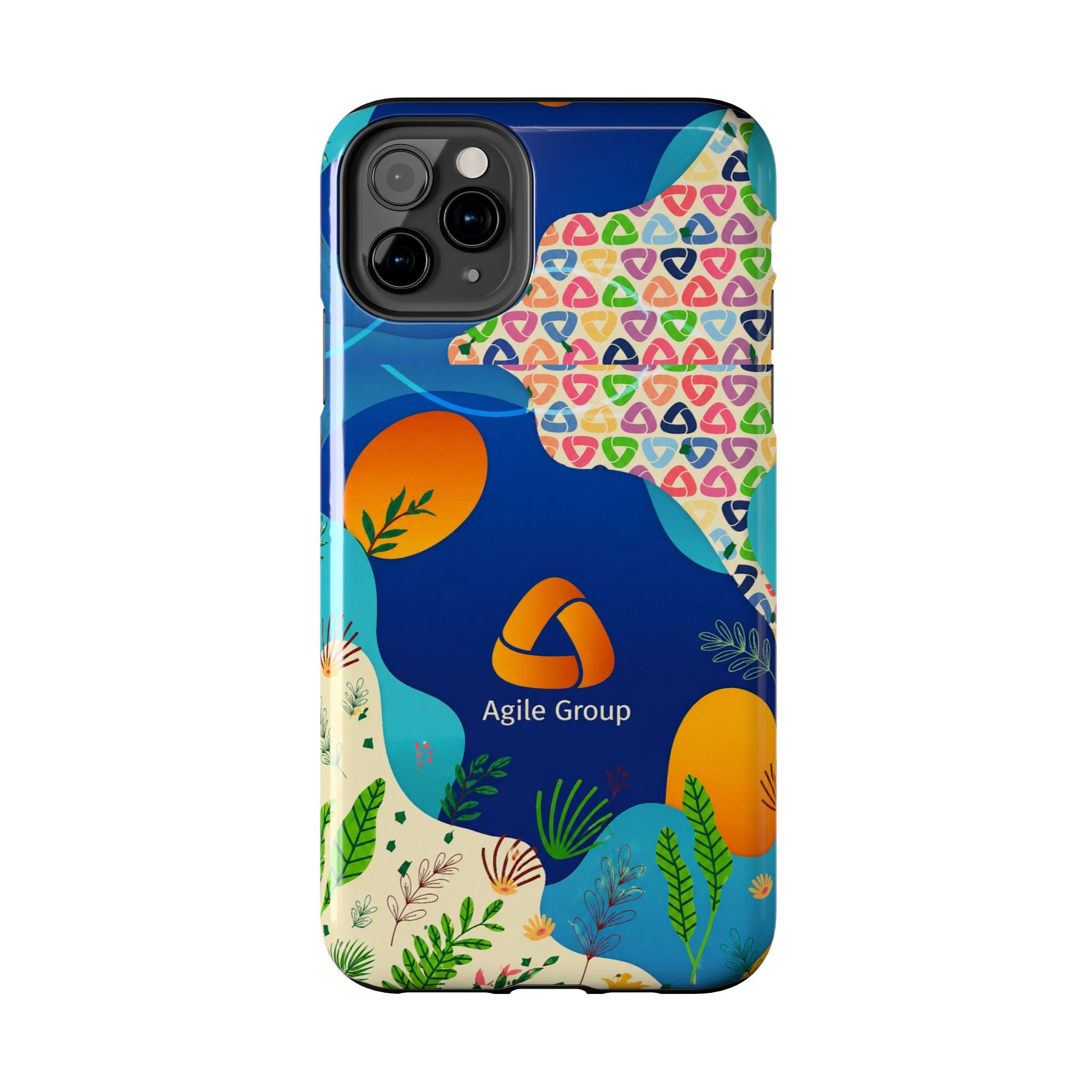 Agile Group Branded Tough Phone Case — Colorful Botanical Logo Design