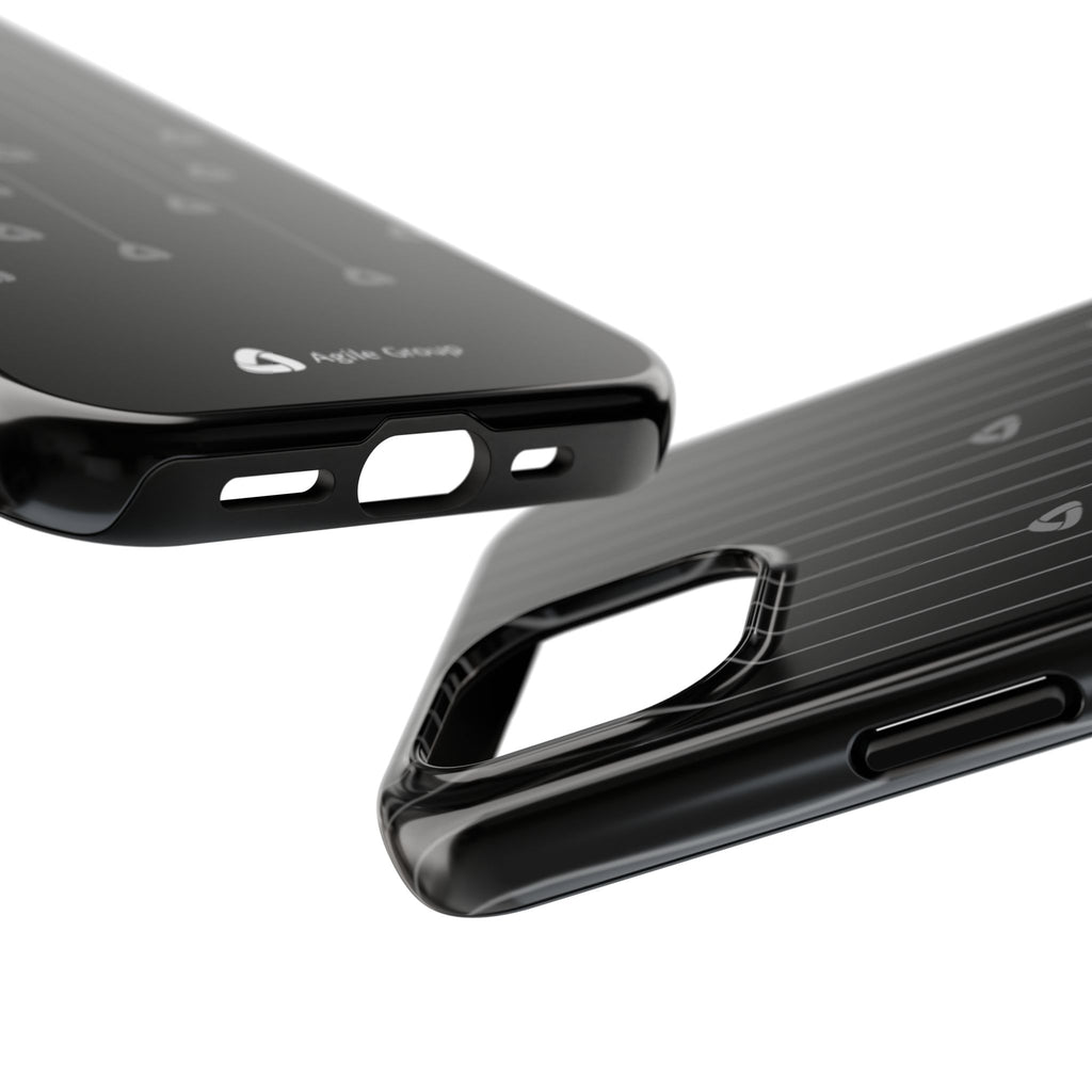 Tough Phone Case — Minimal Black Droplet Pattern, Protective Gloss Finish