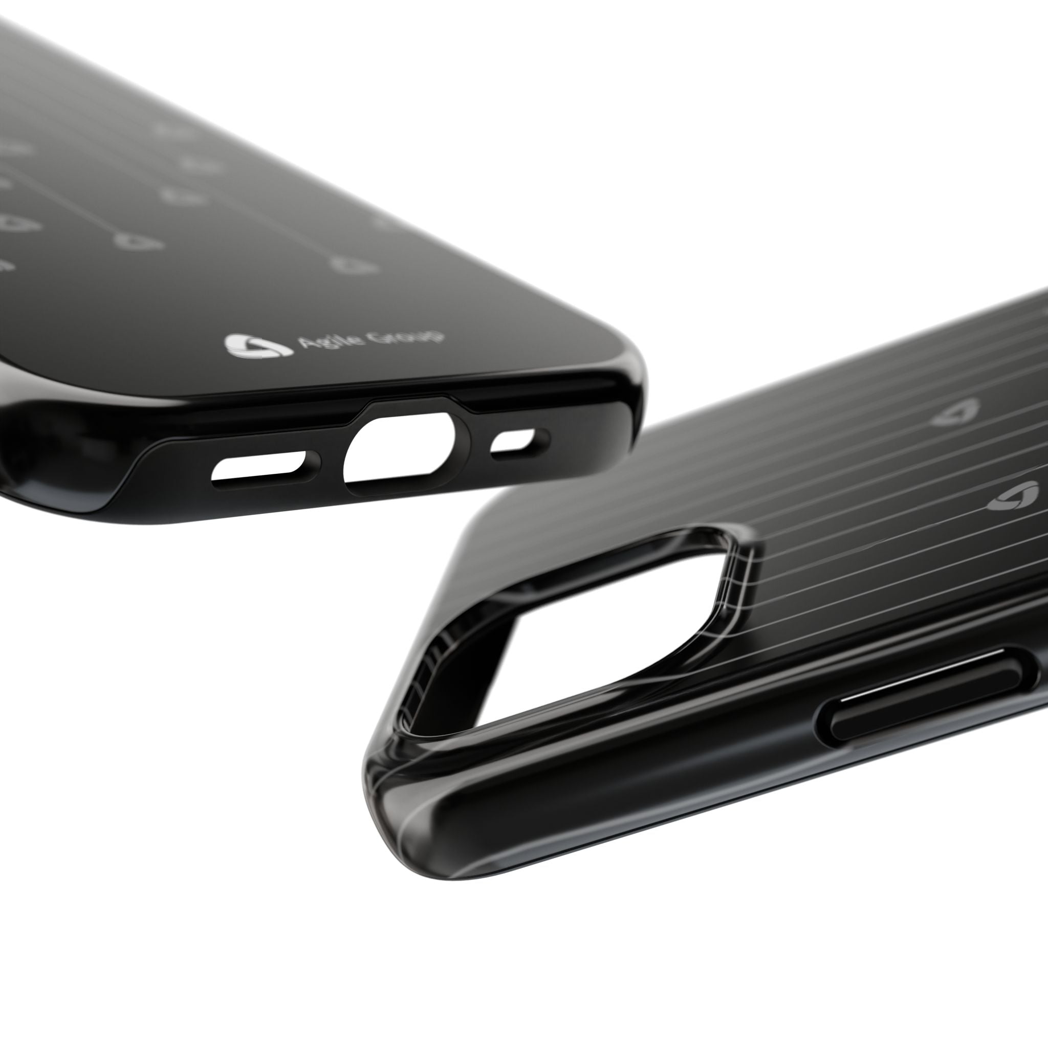 Tough Phone Case — Minimal Black Droplet Pattern, Protective Gloss Finish