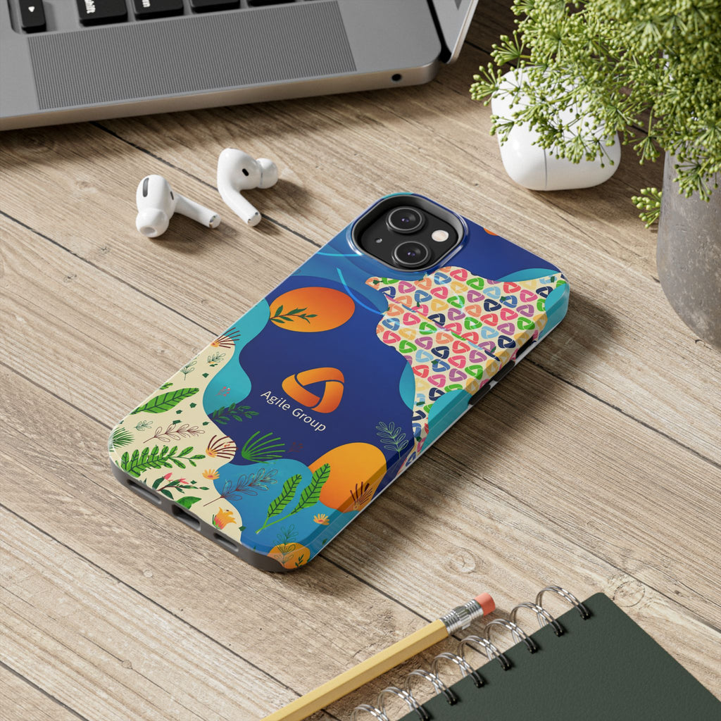 Agile Group Branded Tough Phone Case — Colorful Botanical Logo Design