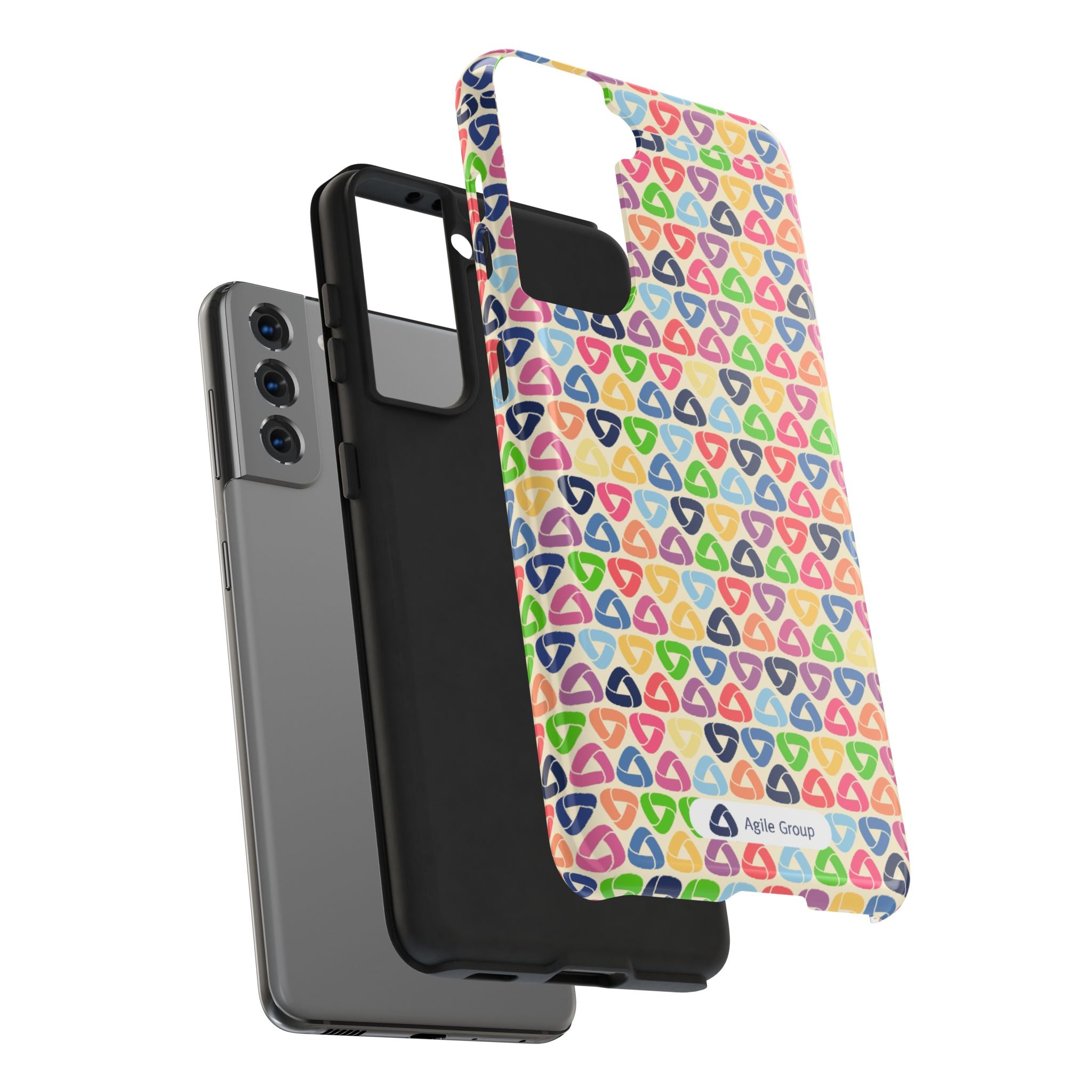 Colorful Geometric Pattern Tough Phone Case — Protective iPhone Cover