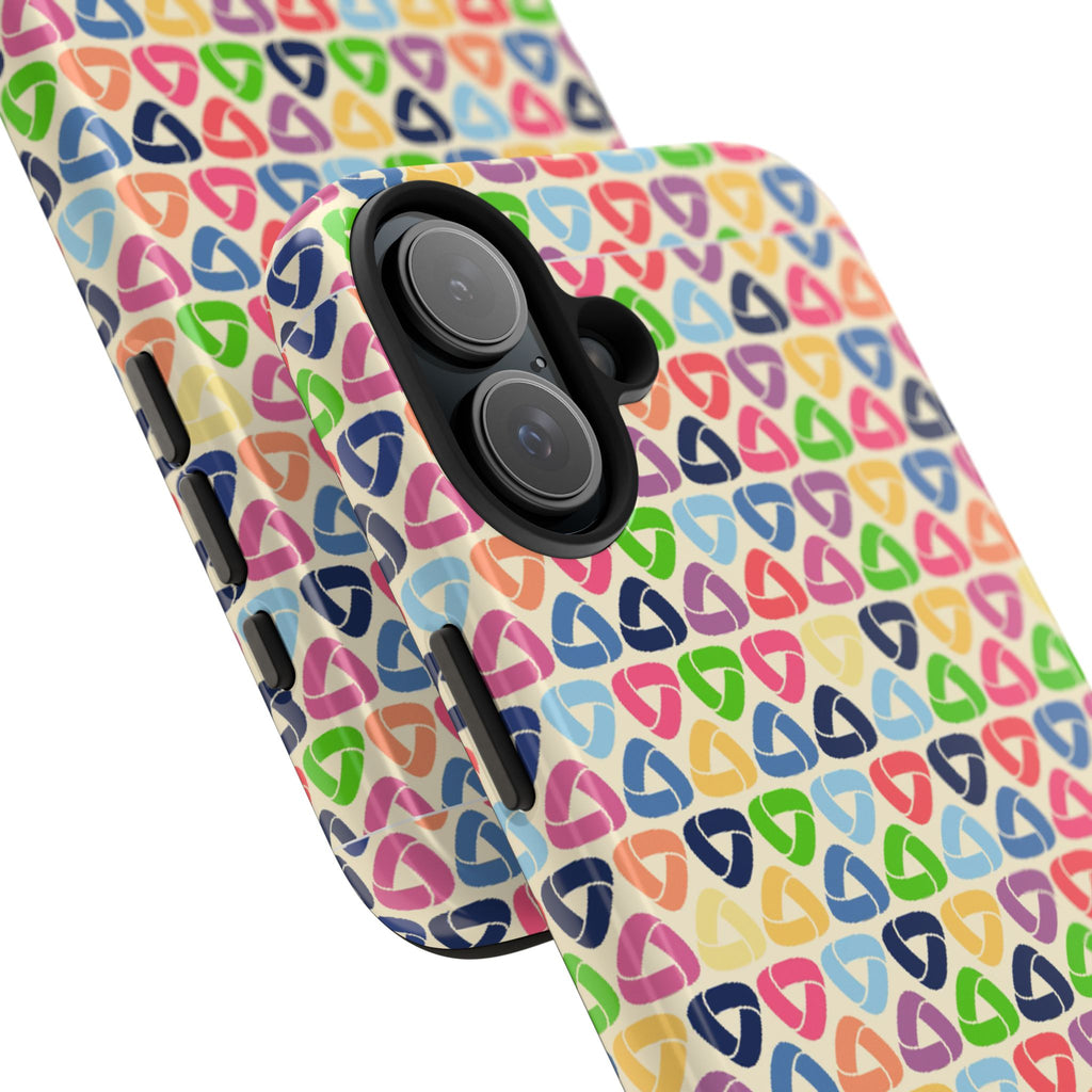 Colorful Geometric Pattern Tough Phone Case — Protective iPhone Cover