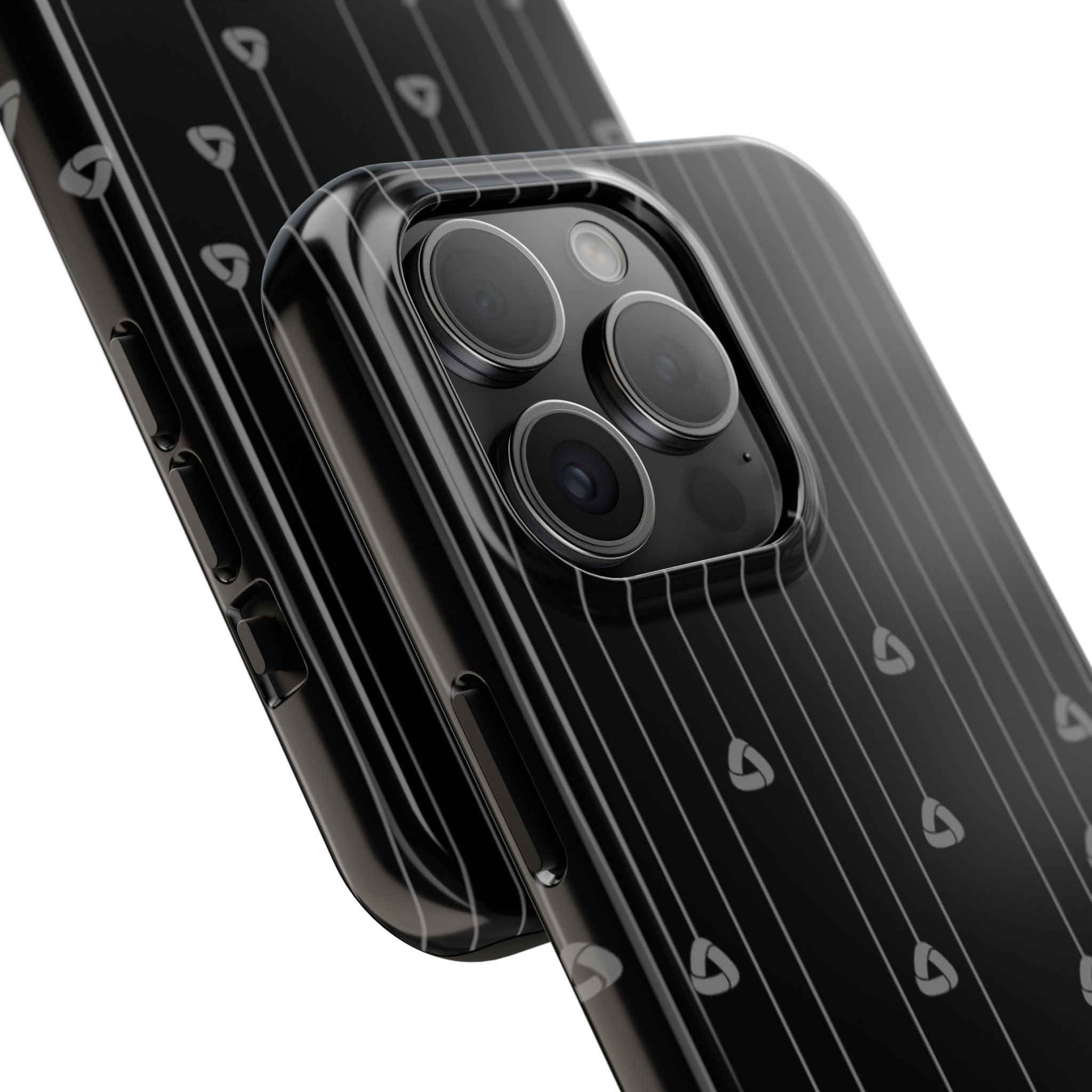 Tough Phone Case — Minimal Black Droplet Pattern, Protective Gloss Finish