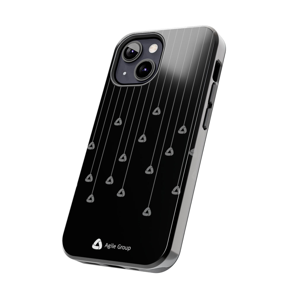 Tough Phone Case — Minimal Black Droplet Pattern, Protective Gloss Finish