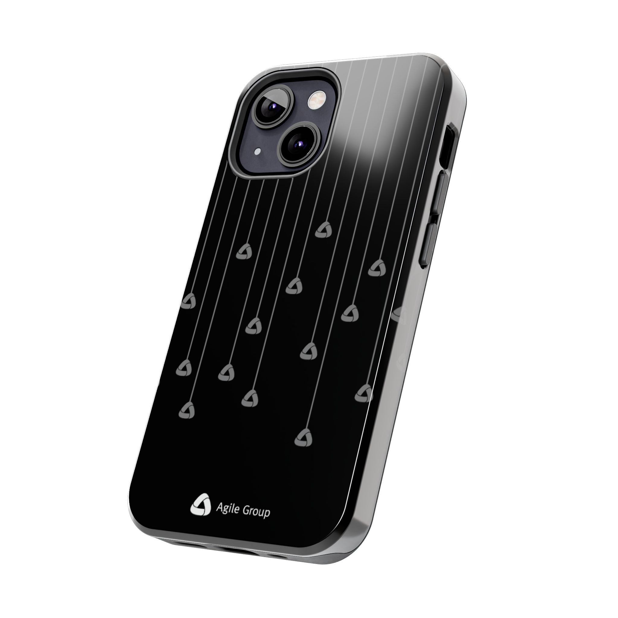 Tough Phone Case — Minimal Black Droplet Pattern, Protective Gloss Finish