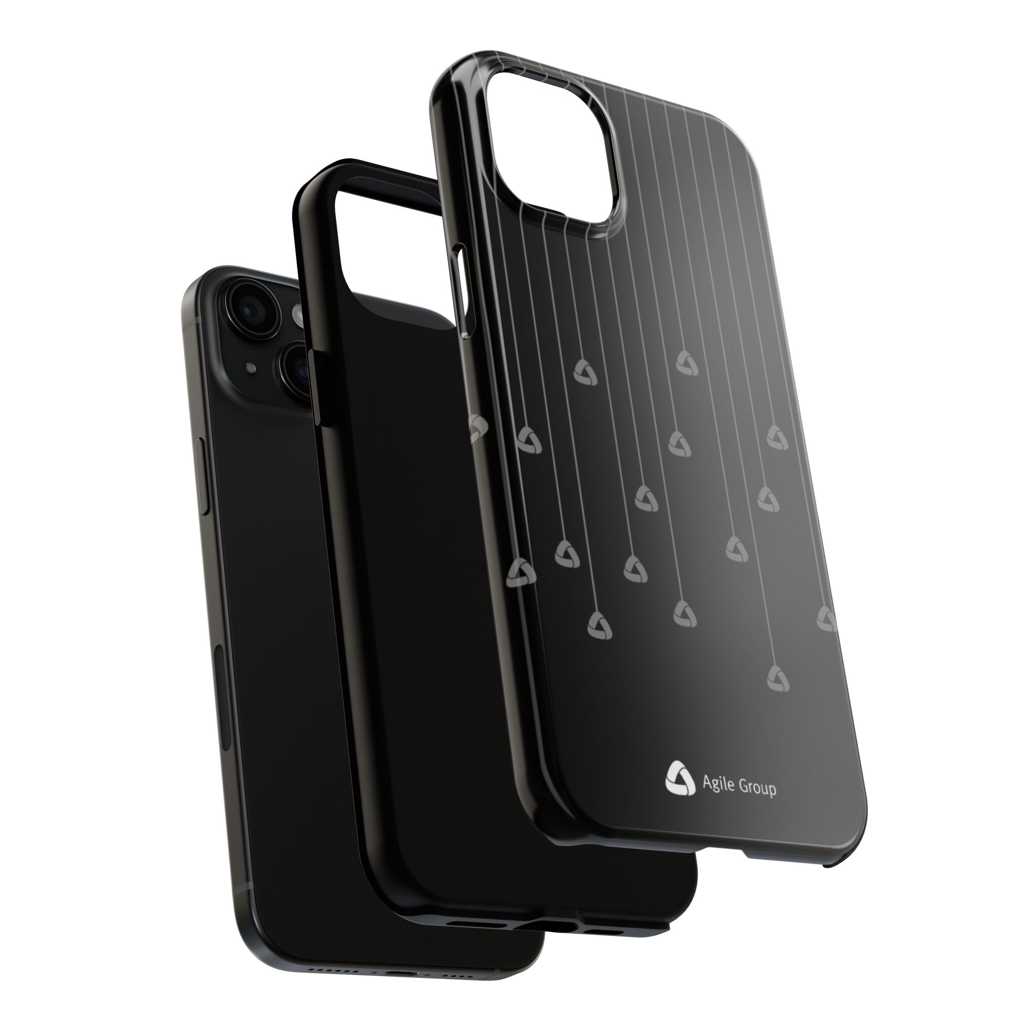 Tough Phone Case — Minimal Black Droplet Pattern, Protective Gloss Finish