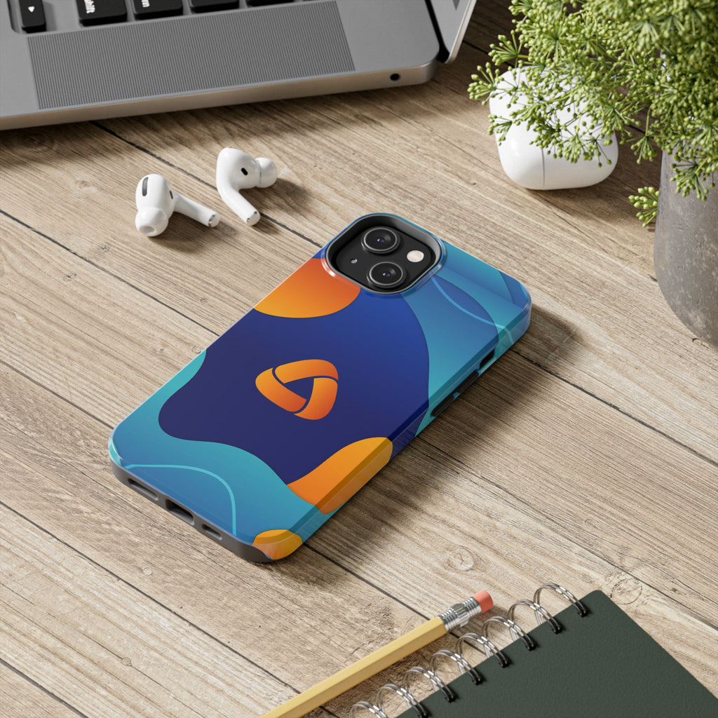 Abstract Blue Orange Wave phone case | Tough Phone Cases