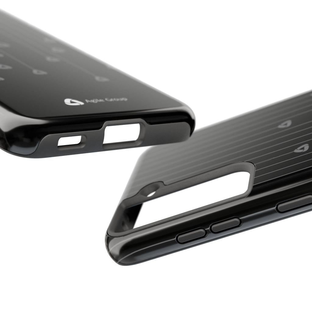 Tough Phone Case — Minimal Black Droplet Pattern, Protective Gloss Finish