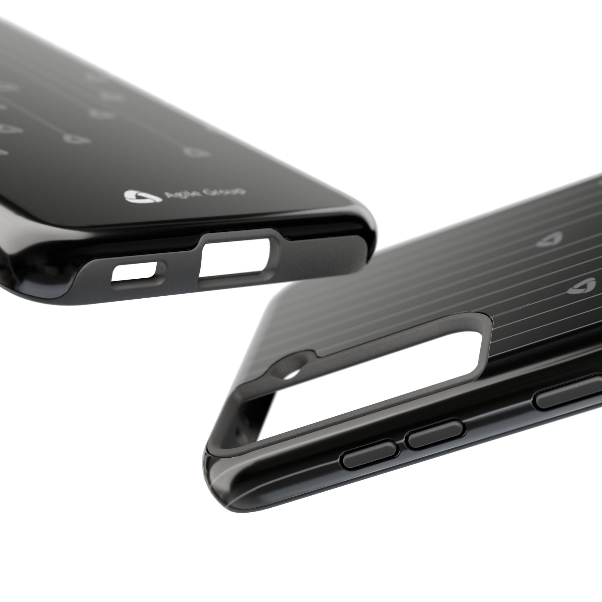 Tough Phone Case — Minimal Black Droplet Pattern, Protective Gloss Finish