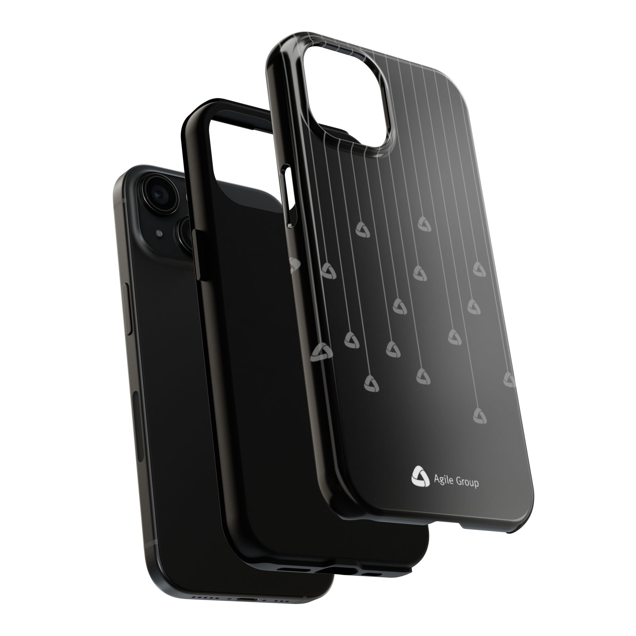 Tough Phone Case — Minimal Black Droplet Pattern, Protective Gloss Finish