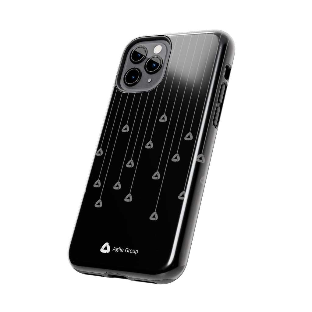 Tough Phone Case — Minimal Black Droplet Pattern, Protective Gloss Finish