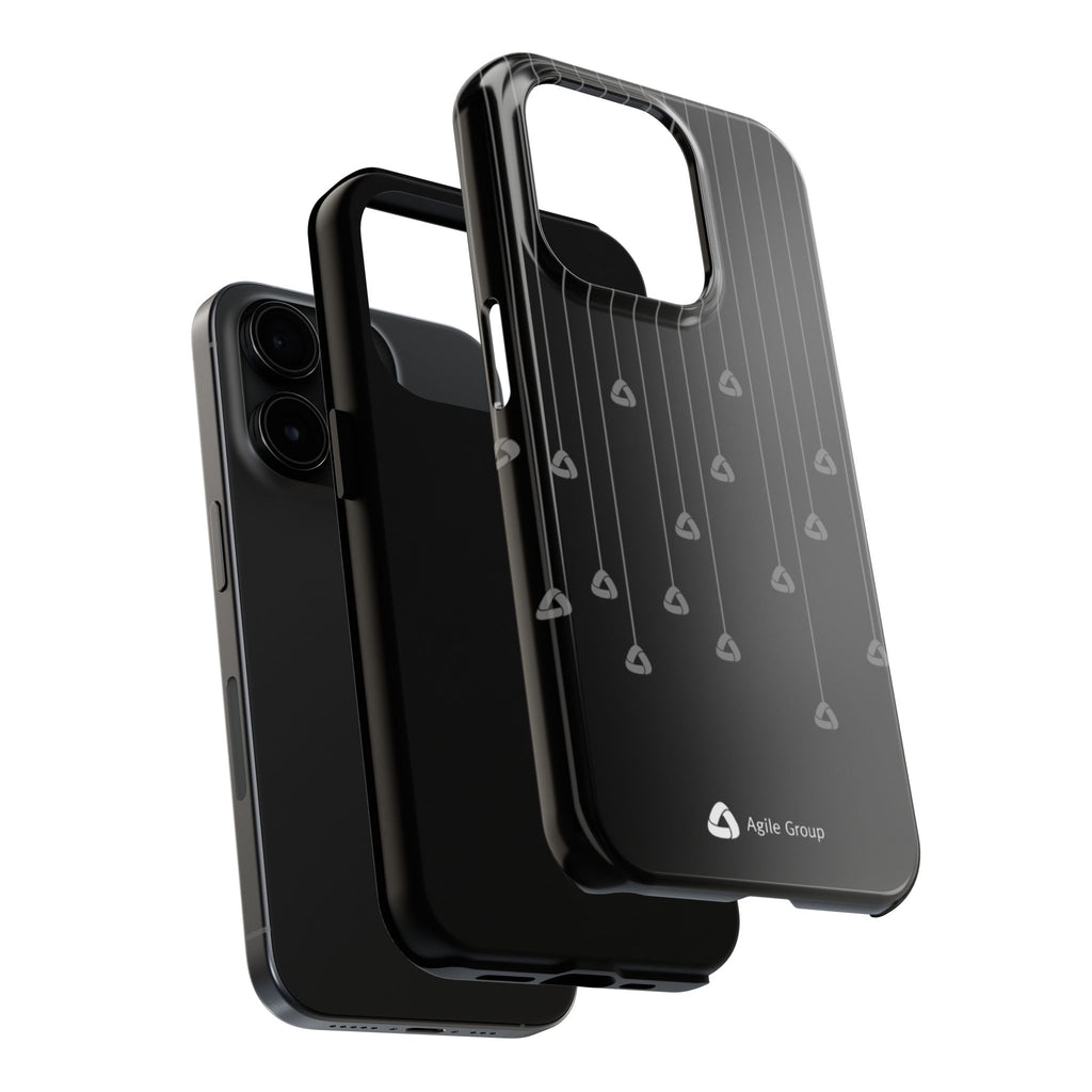 Tough Phone Case — Minimal Black Droplet Pattern, Protective Gloss Finish