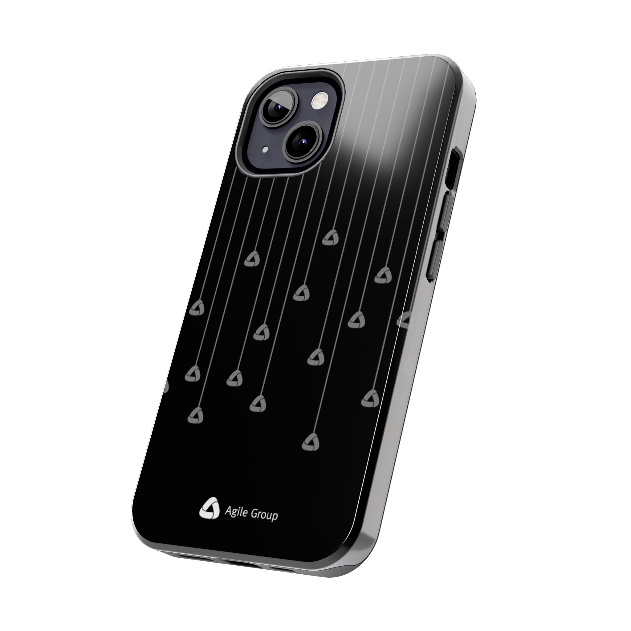 Tough Phone Case — Minimal Black Droplet Pattern, Protective Gloss Finish
