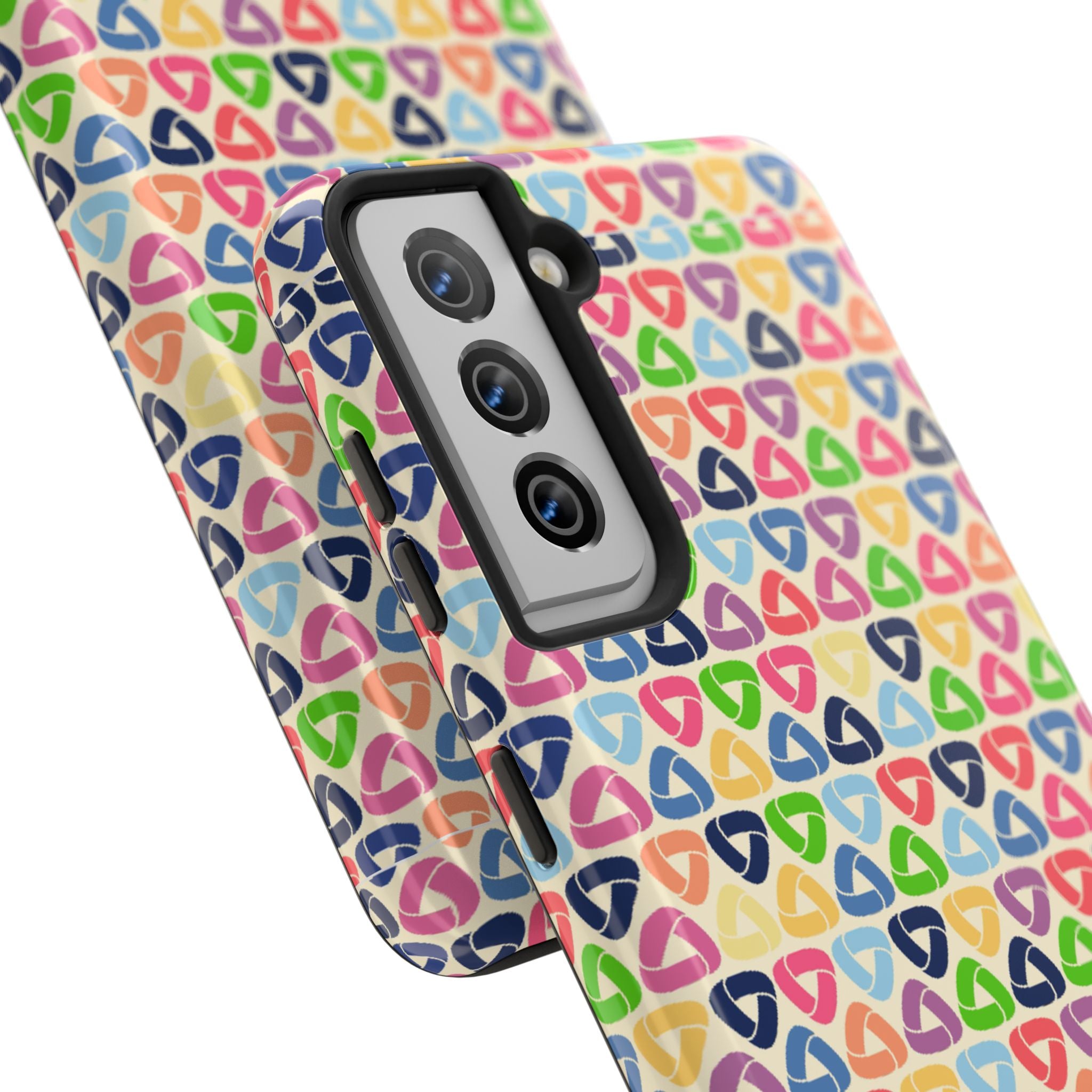 Colorful Geometric Pattern Tough Phone Case — Protective iPhone Cover