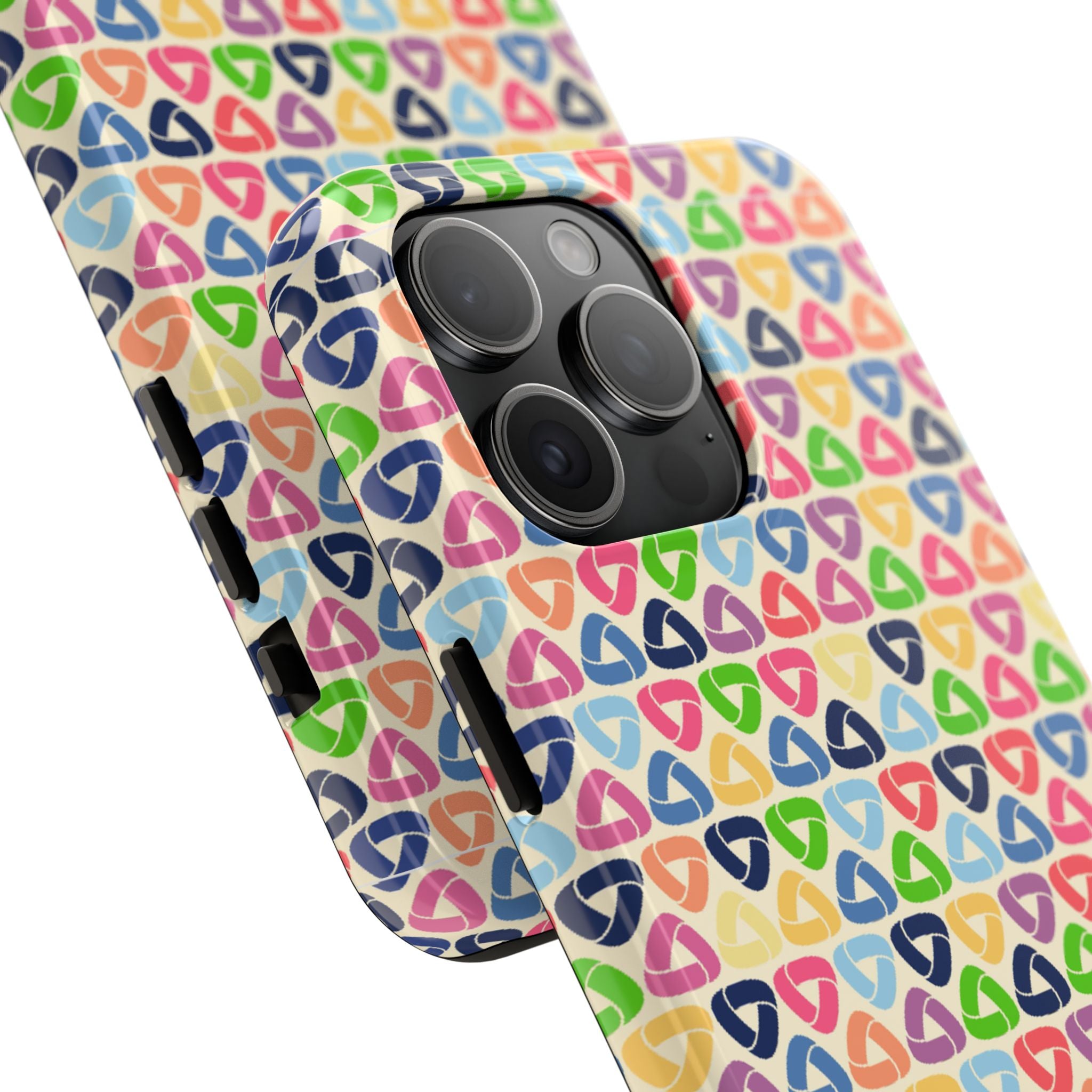 Colorful Geometric Pattern Tough Phone Case — Protective iPhone Cover