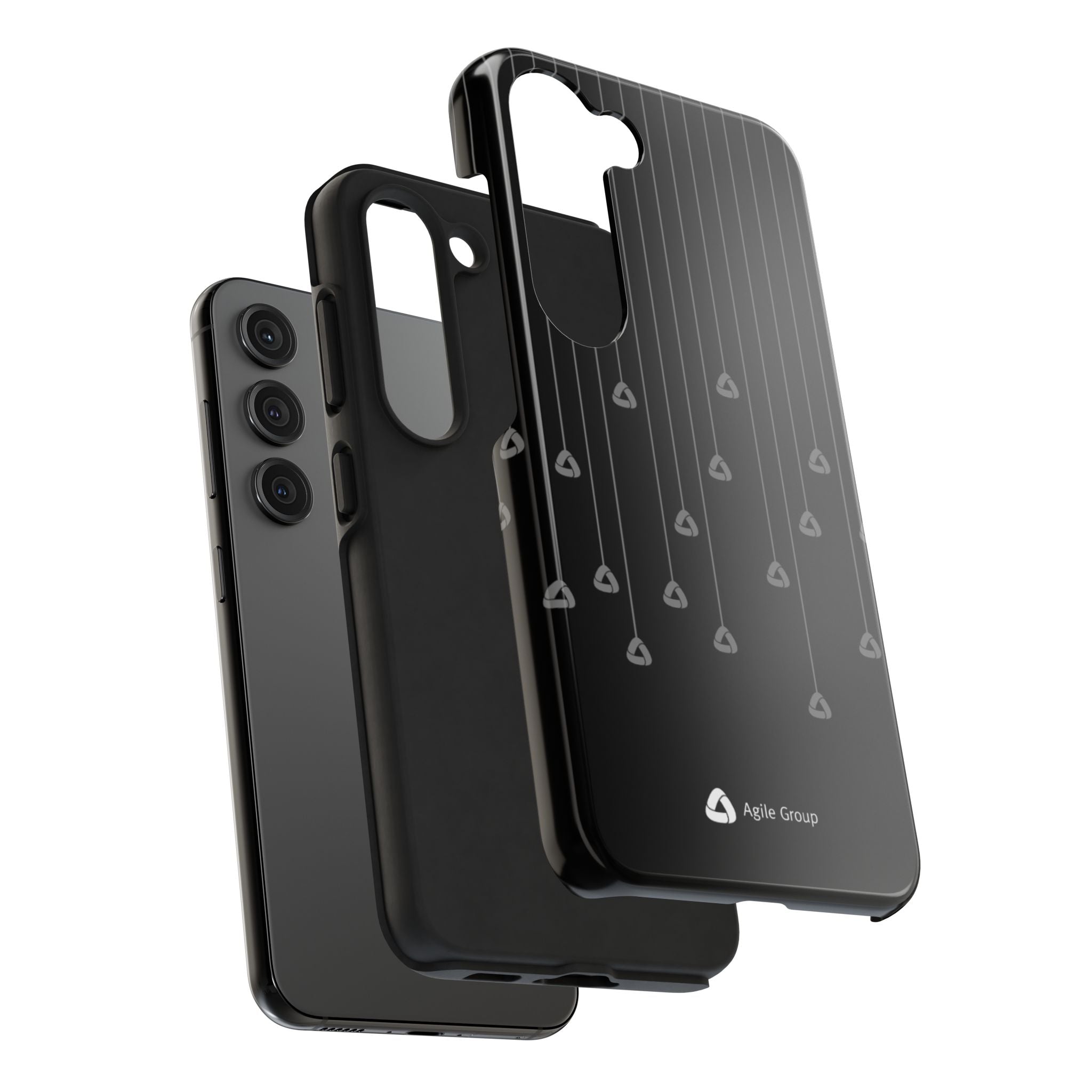 Tough Phone Case — Minimal Black Droplet Pattern, Protective Gloss Finish
