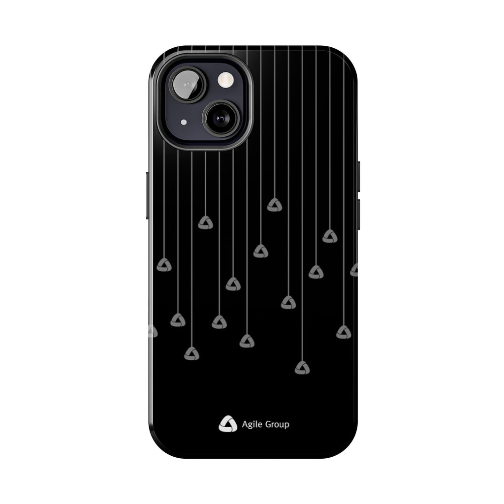 Tough Phone Case — Minimal Black Droplet Pattern, Protective Gloss Finish