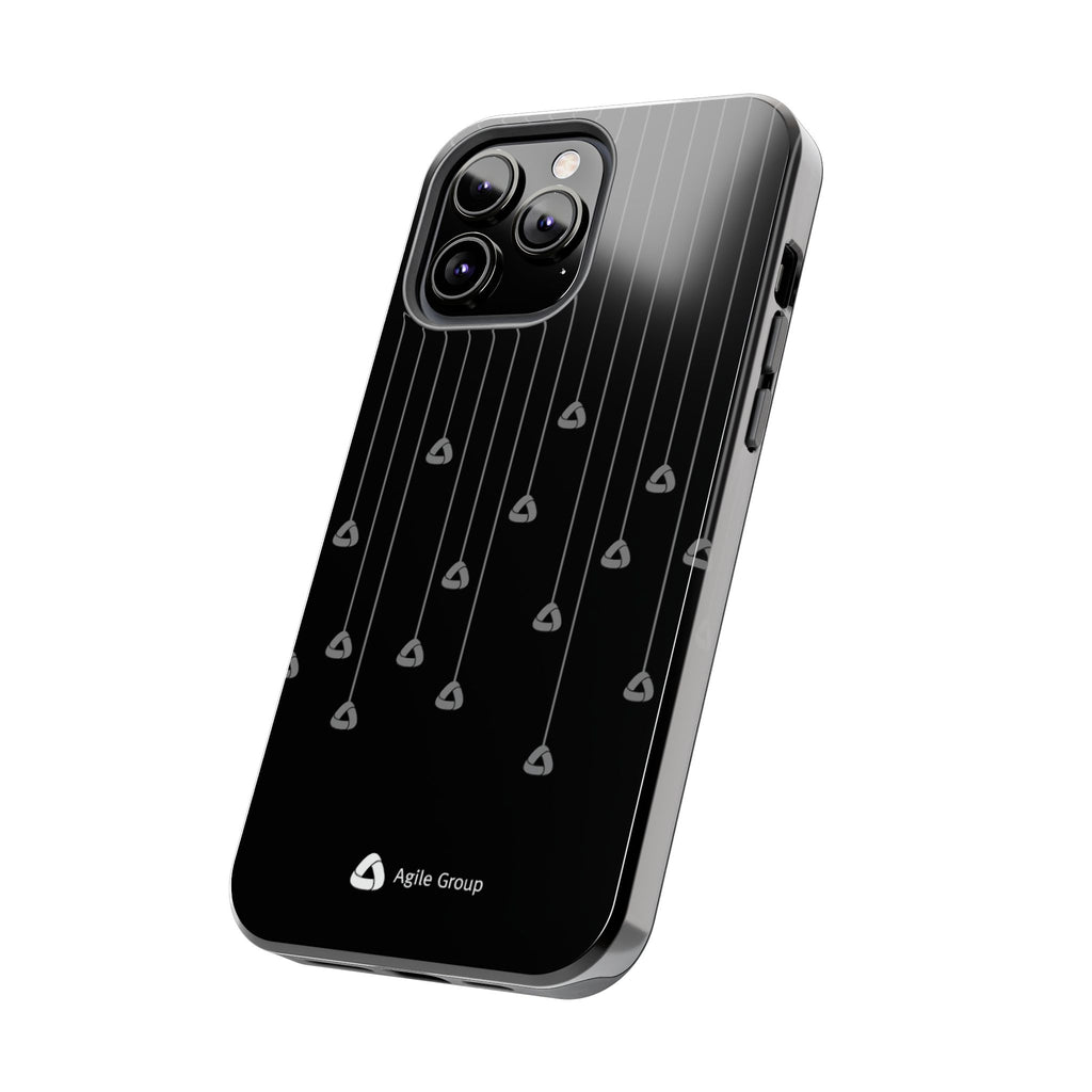 Tough Phone Case — Minimal Black Droplet Pattern, Protective Gloss Finish