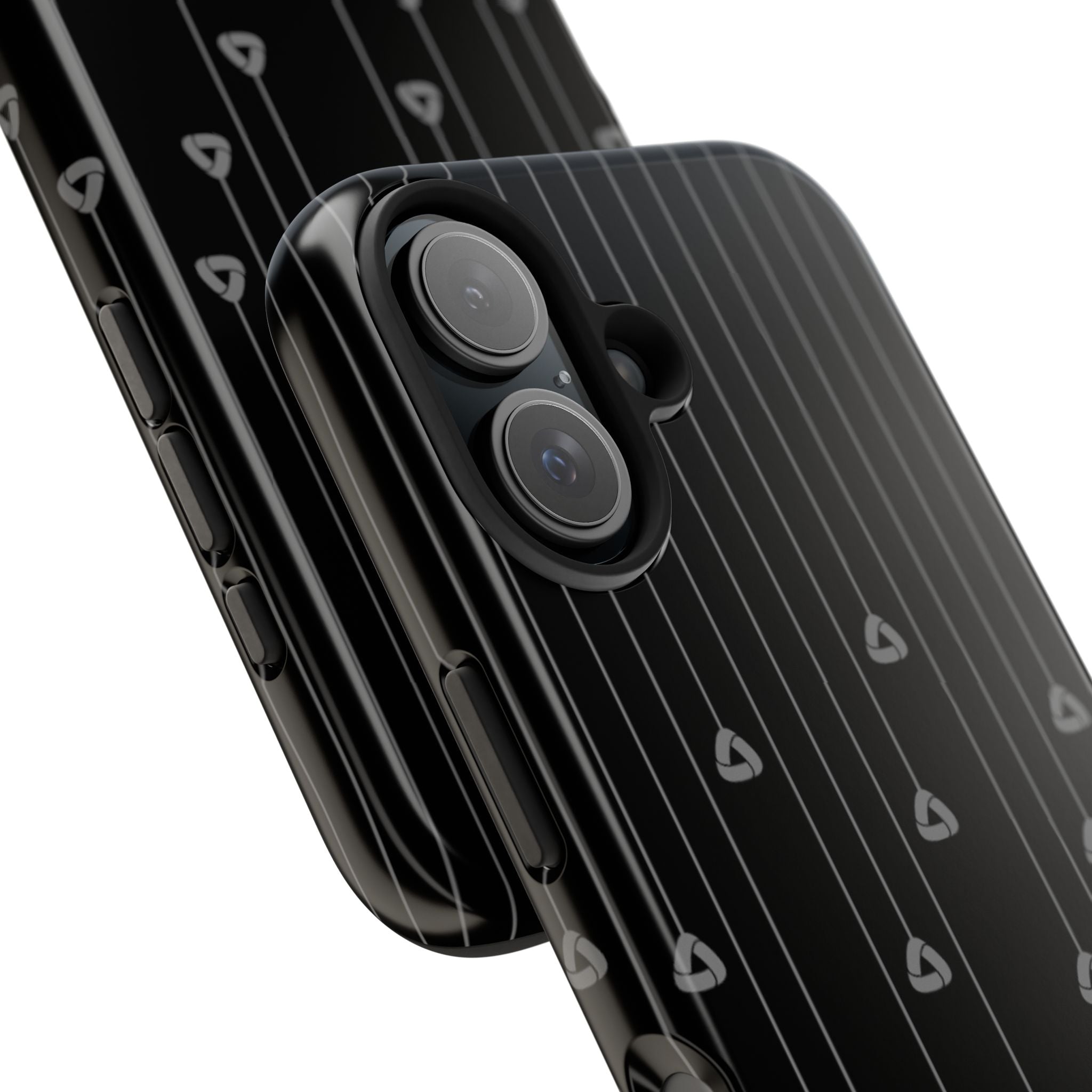 Tough Phone Case — Minimal Black Droplet Pattern, Protective Gloss Finish
