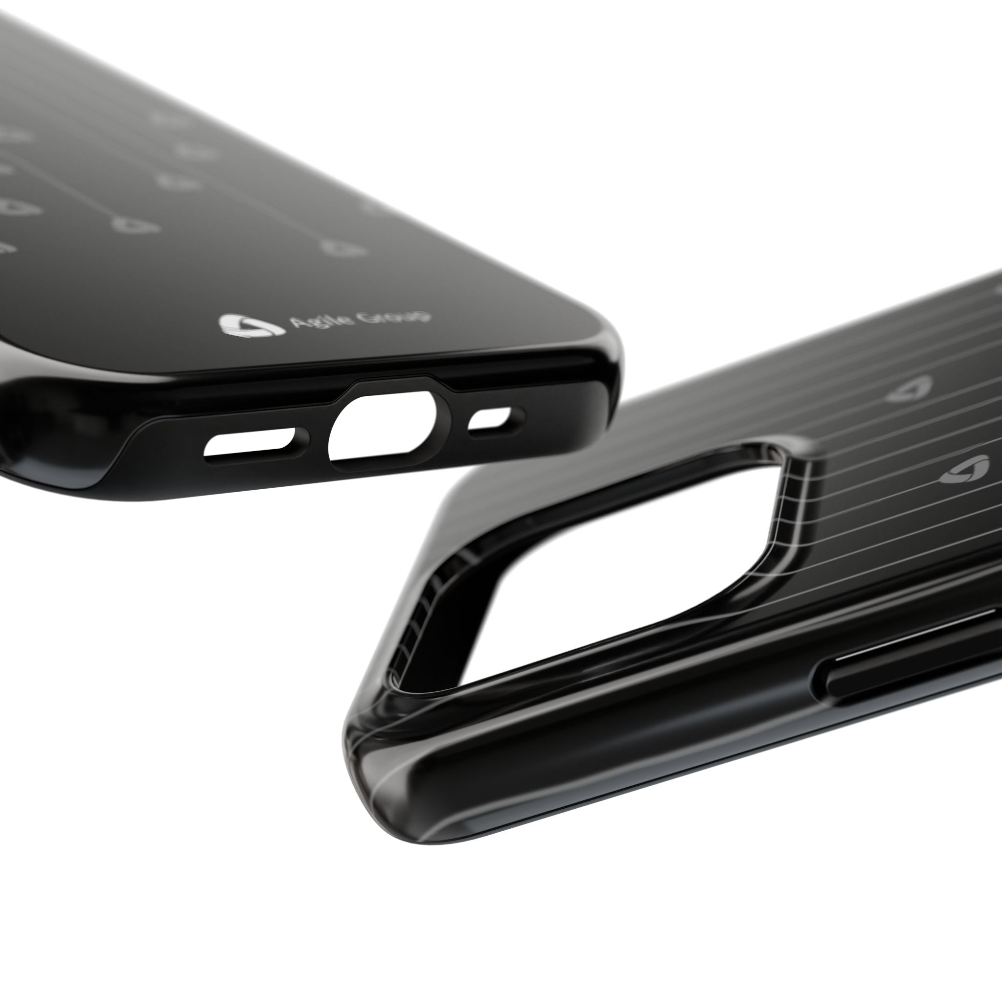 Tough Phone Case — Minimal Black Droplet Pattern, Protective Gloss Finish