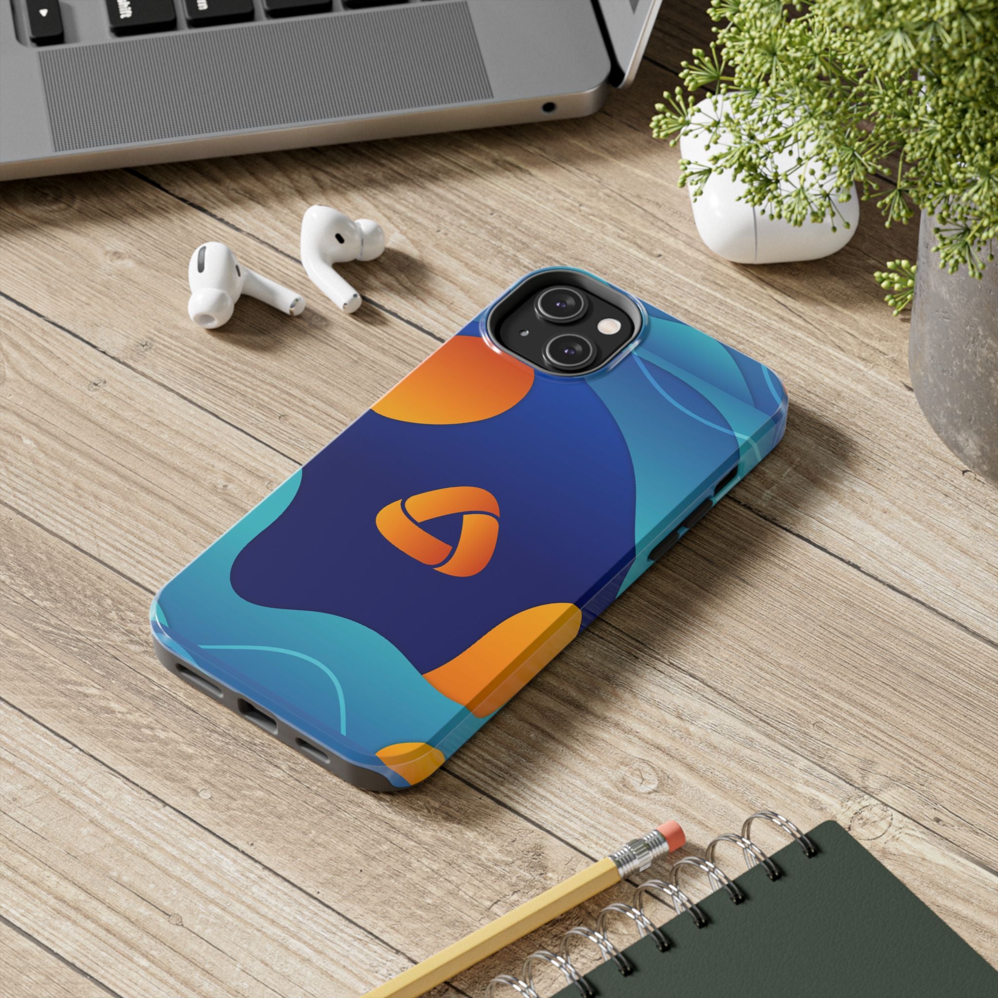 Abstract Blue Orange Wave phone case | Tough Phone Cases