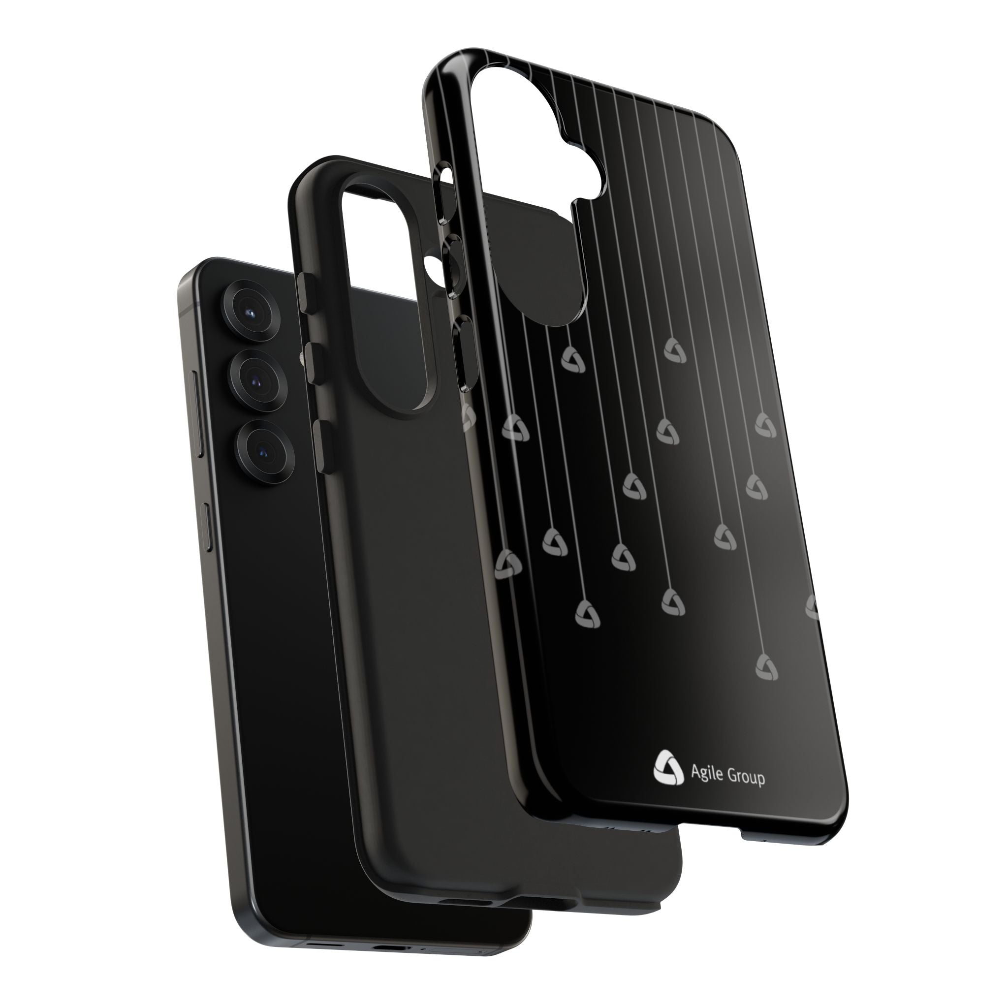 Tough Phone Case — Minimal Black Droplet Pattern, Protective Gloss Finish