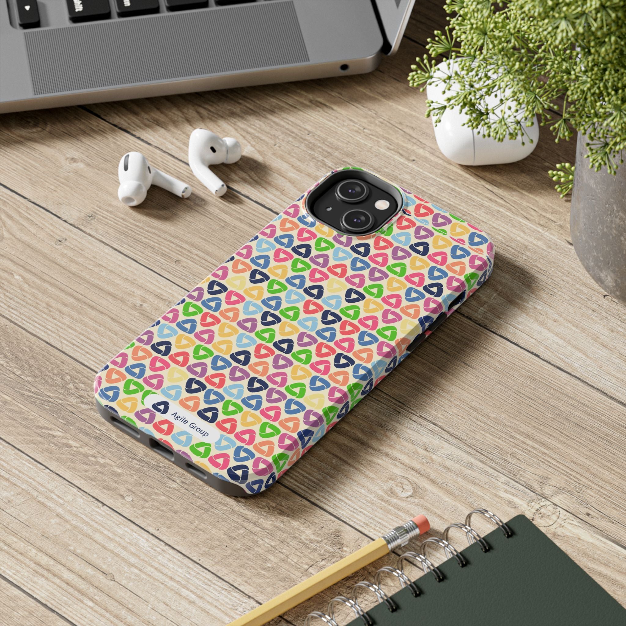 Colorful Geometric Pattern Tough Phone Case — Protective iPhone Cover