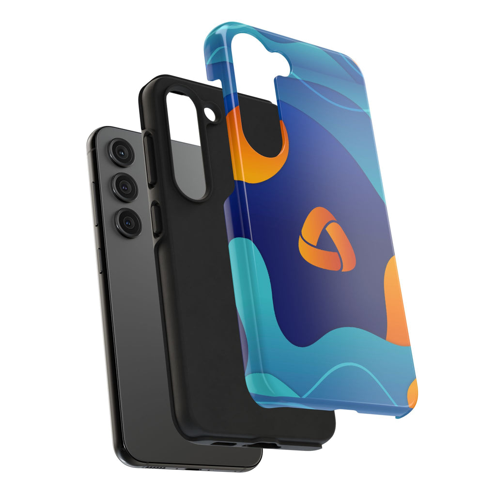 Abstract Blue Orange Wave phone case | Tough Phone Cases