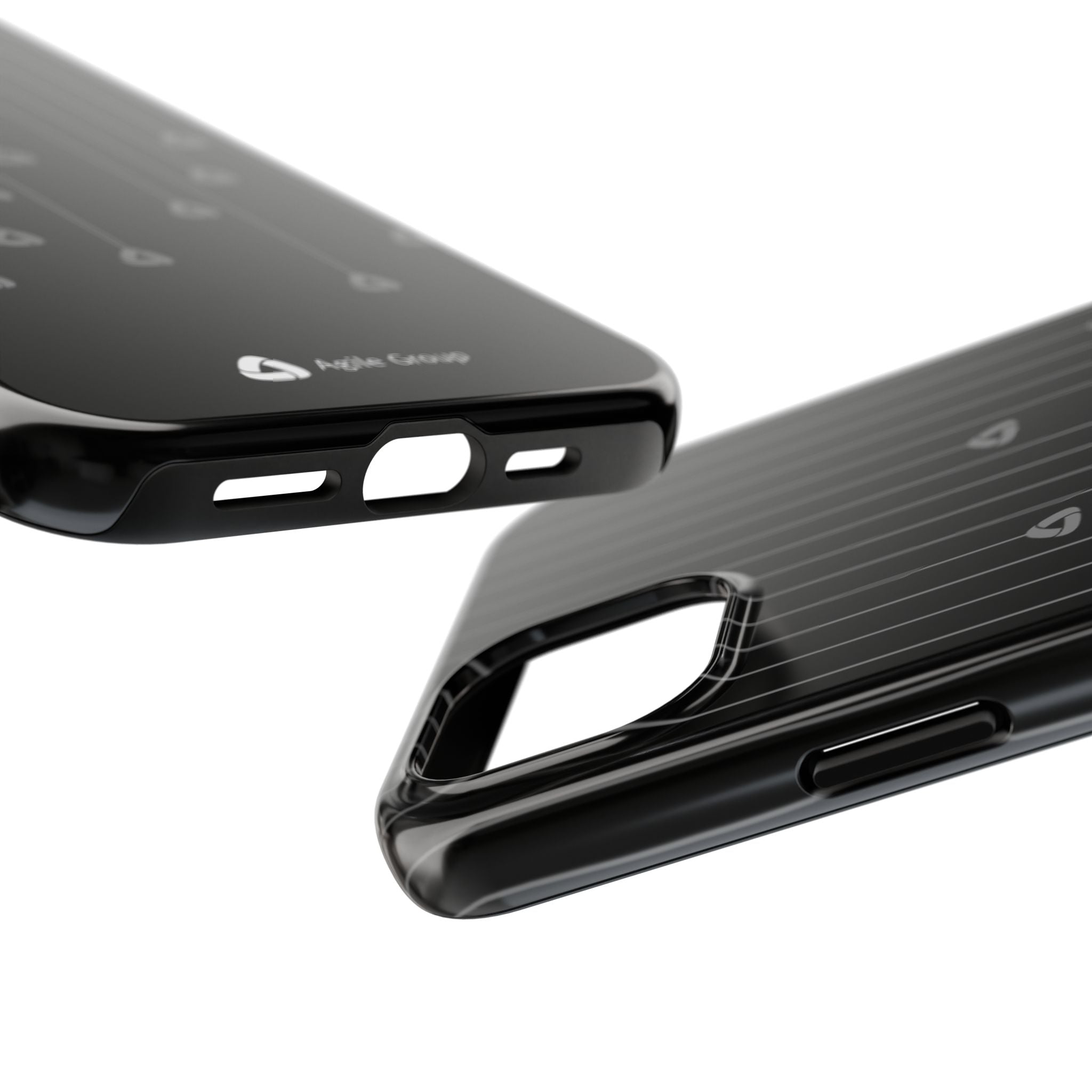 Tough Phone Case — Minimal Black Droplet Pattern, Protective Gloss Finish