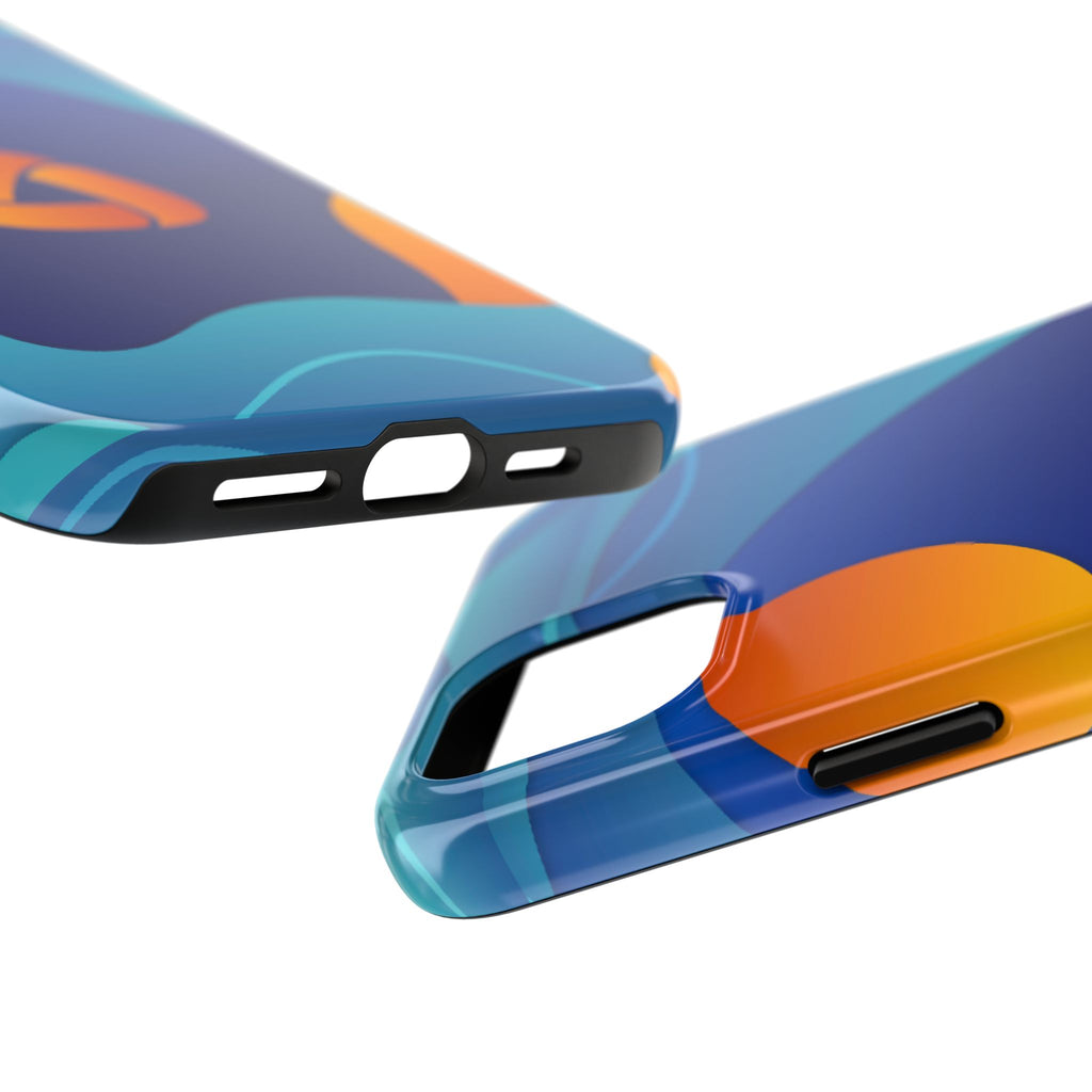 Abstract Blue Orange Wave phone case | Tough Phone Cases