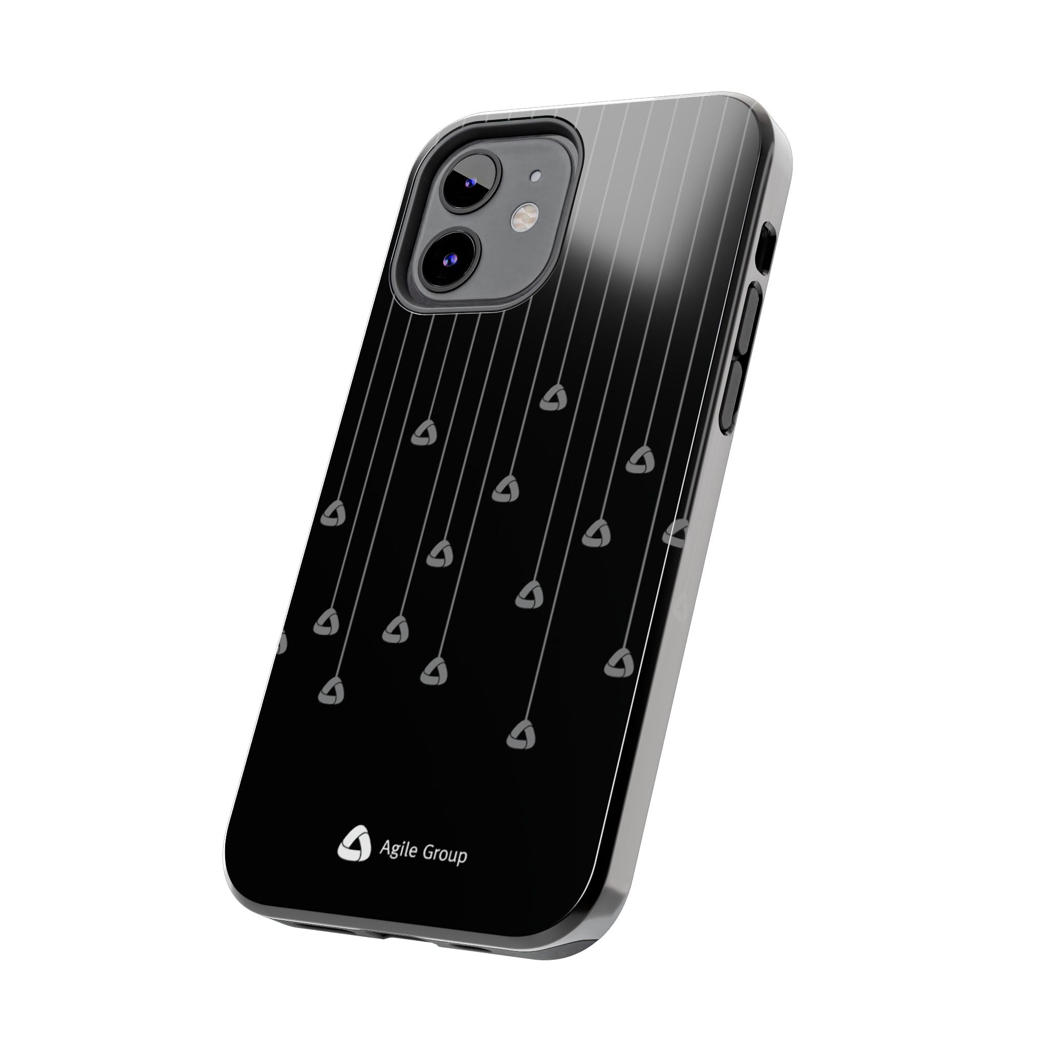 Tough Phone Case — Minimal Black Droplet Pattern, Protective Gloss Finish