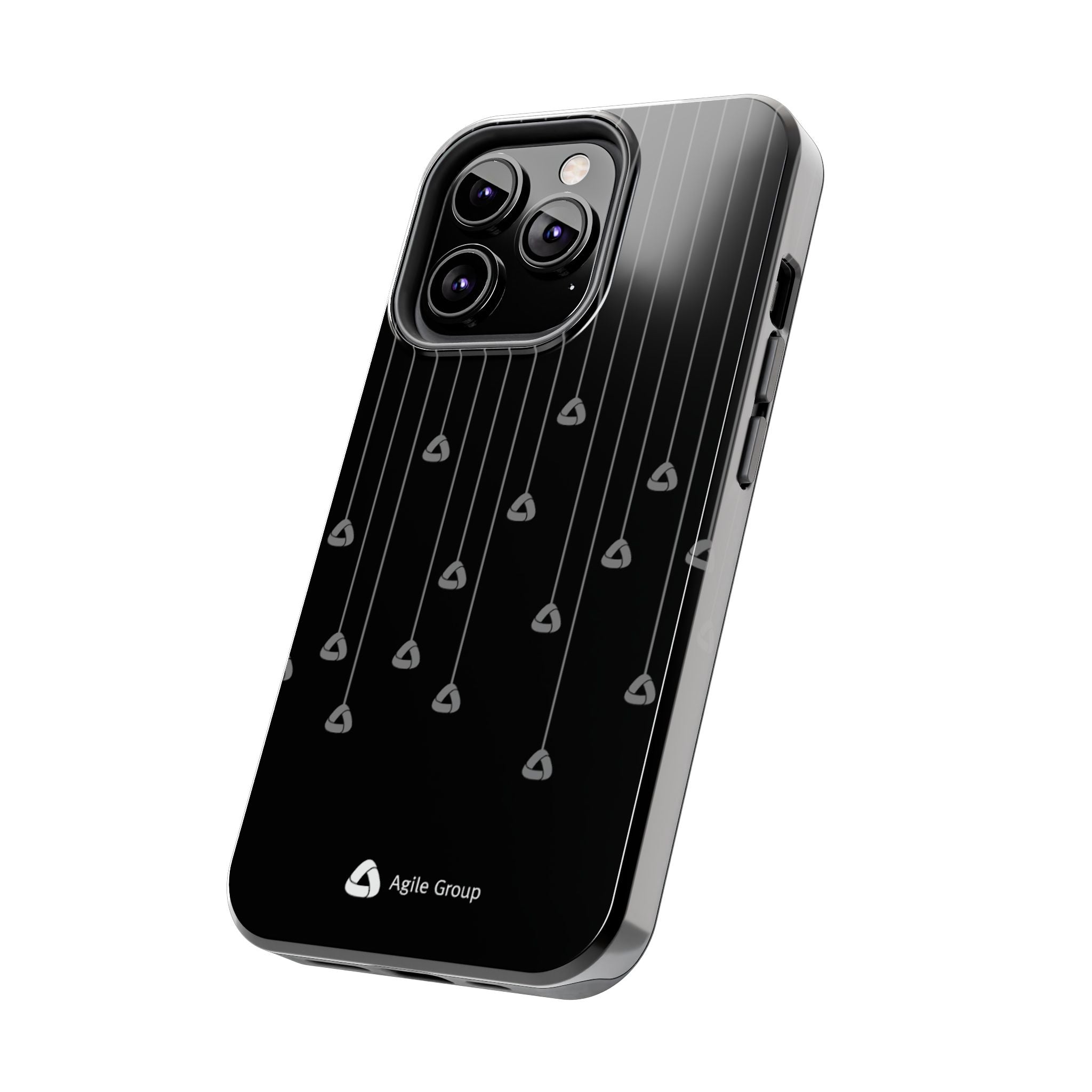 Tough Phone Case — Minimal Black Droplet Pattern, Protective Gloss Finish
