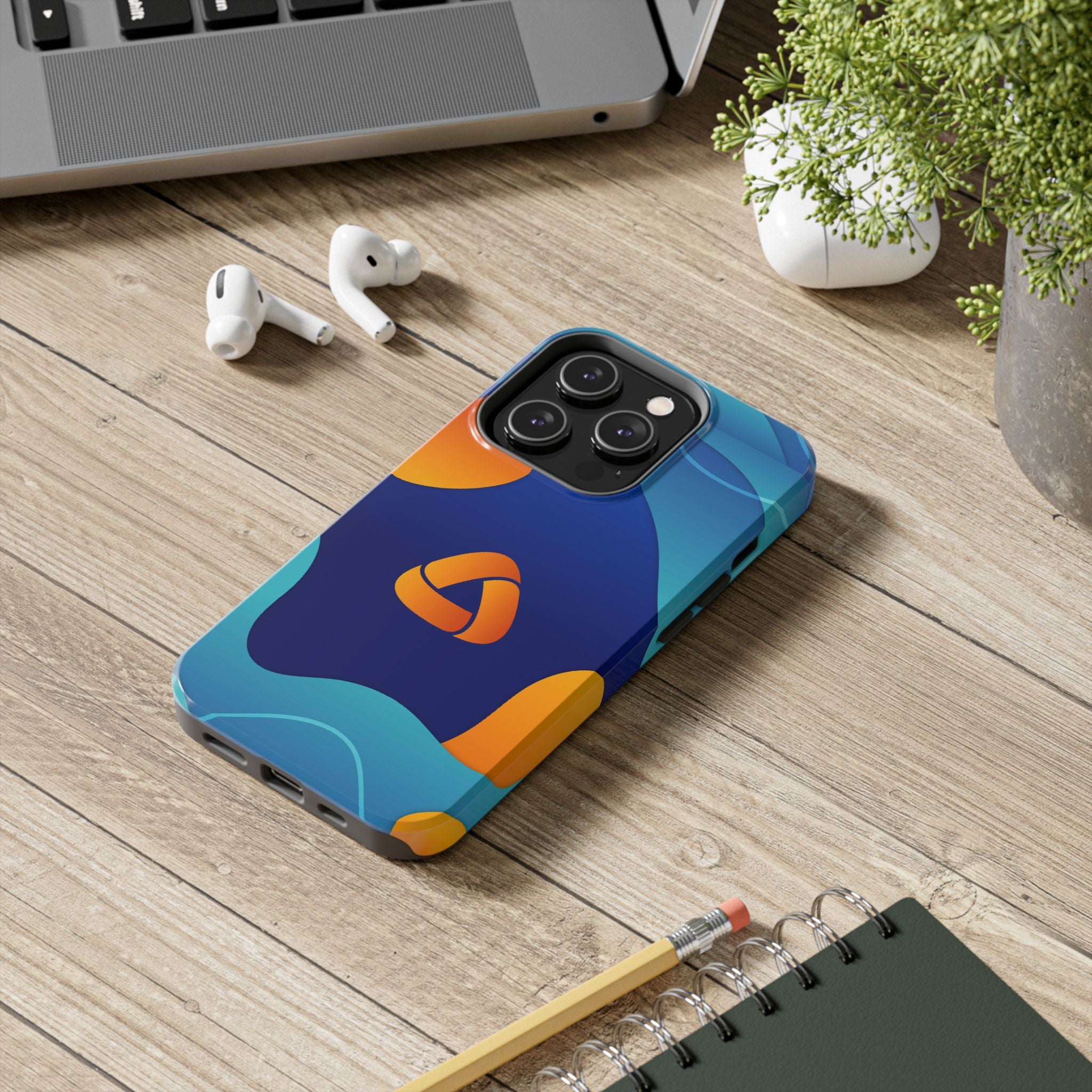 Abstract Blue Orange Wave phone case | Tough Phone Cases