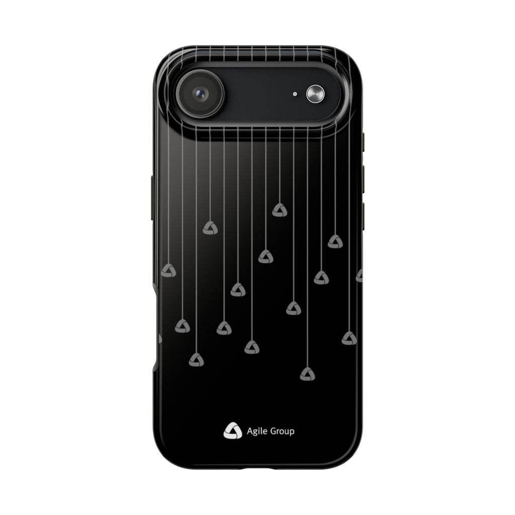Tough Phone Case — Minimal Black Droplet Pattern, Protective Gloss Finish