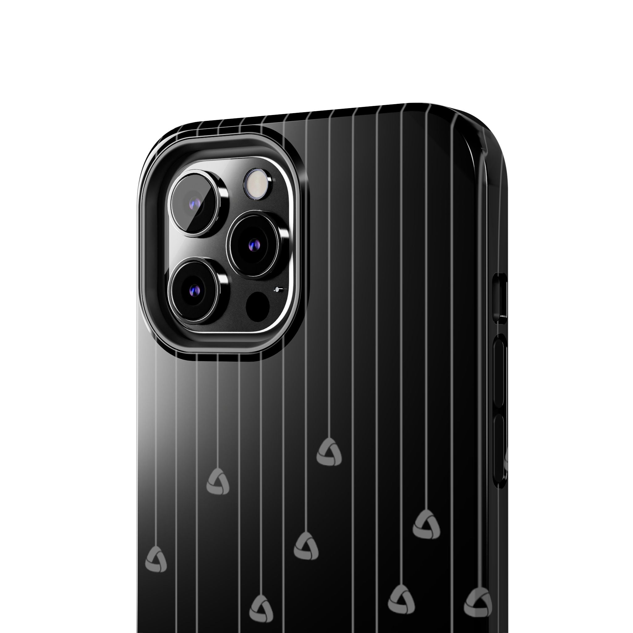 Tough Phone Case — Minimal Black Droplet Pattern, Protective Gloss Finish