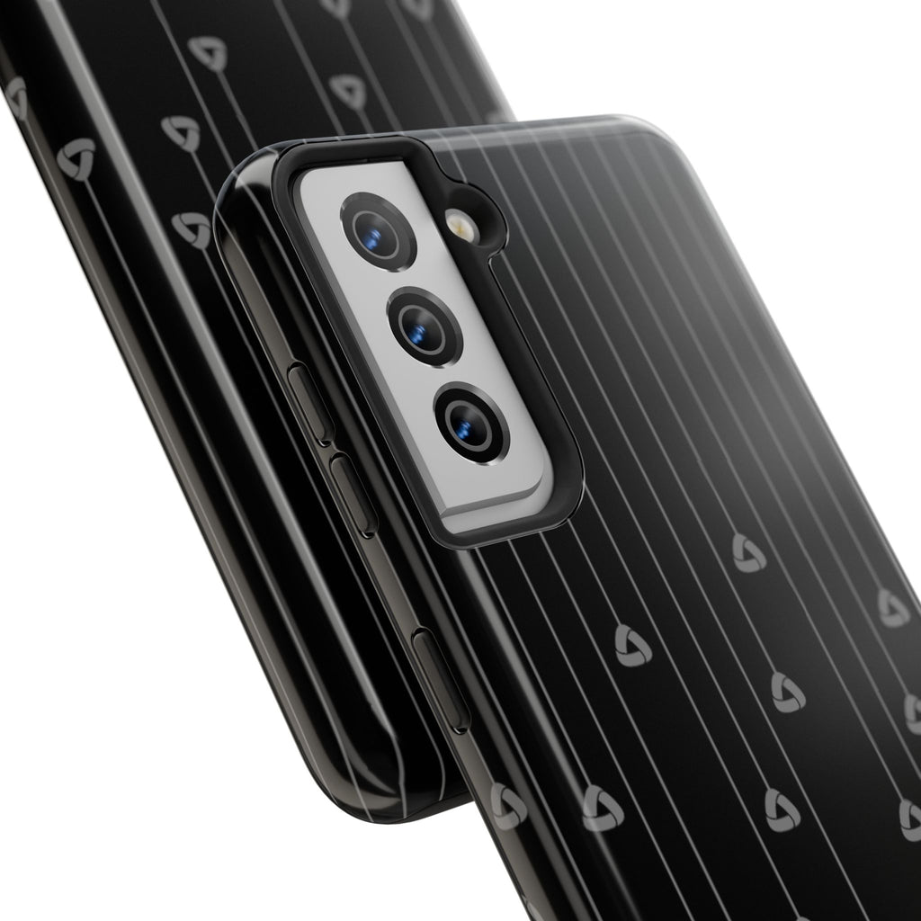 Tough Phone Case — Minimal Black Droplet Pattern, Protective Gloss Finish