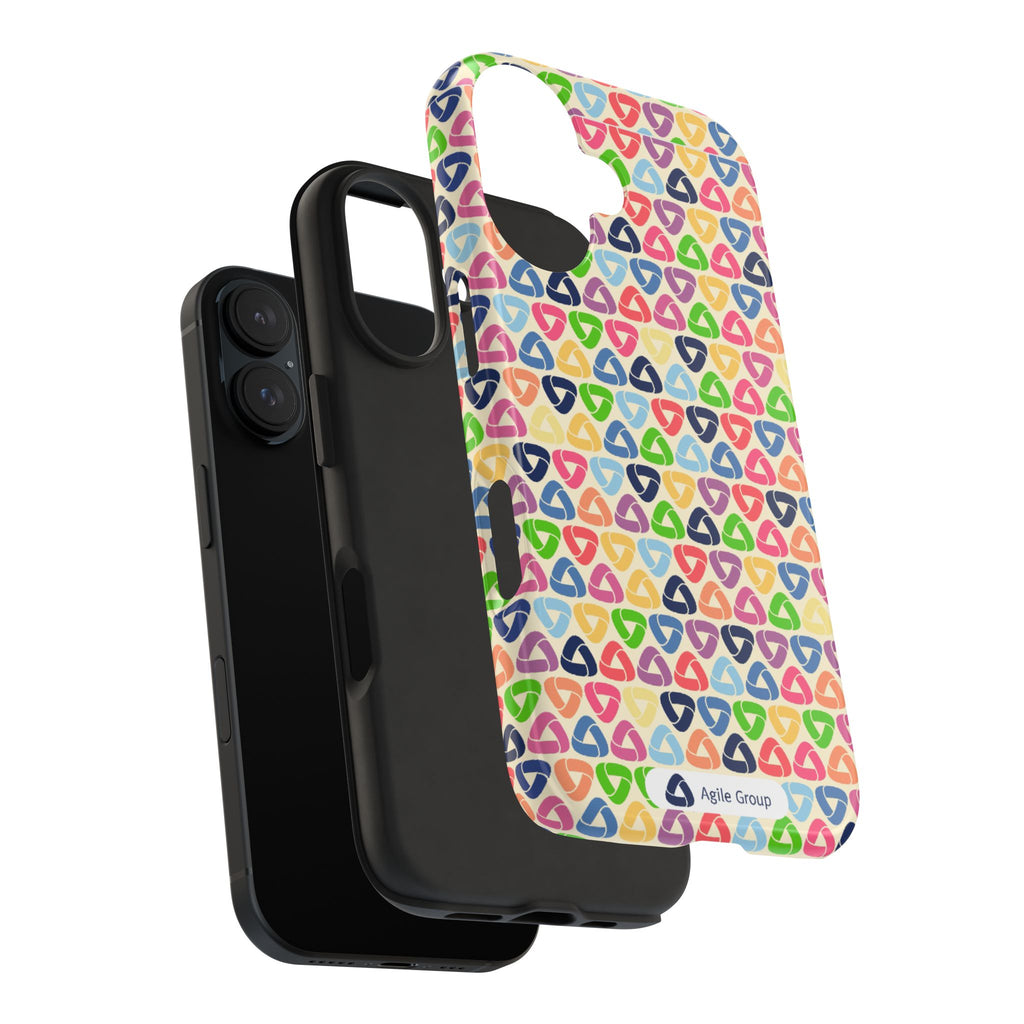 Colorful Geometric Pattern Tough Phone Case — Protective iPhone Cover