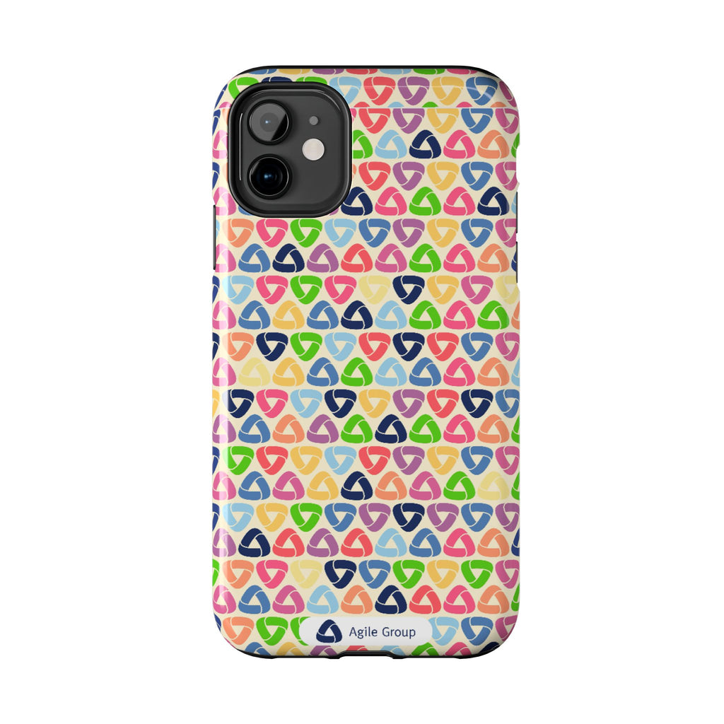 Colorful Geometric Pattern Tough Phone Case — Protective iPhone Cover