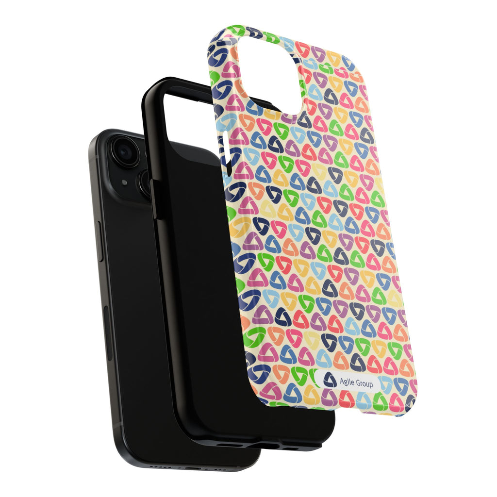 Colorful Geometric Pattern Tough Phone Case — Protective iPhone Cover