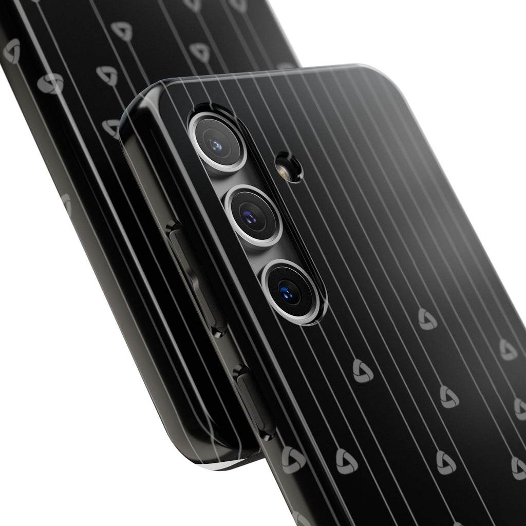 Tough Phone Case — Minimal Black Droplet Pattern, Protective Gloss Finish