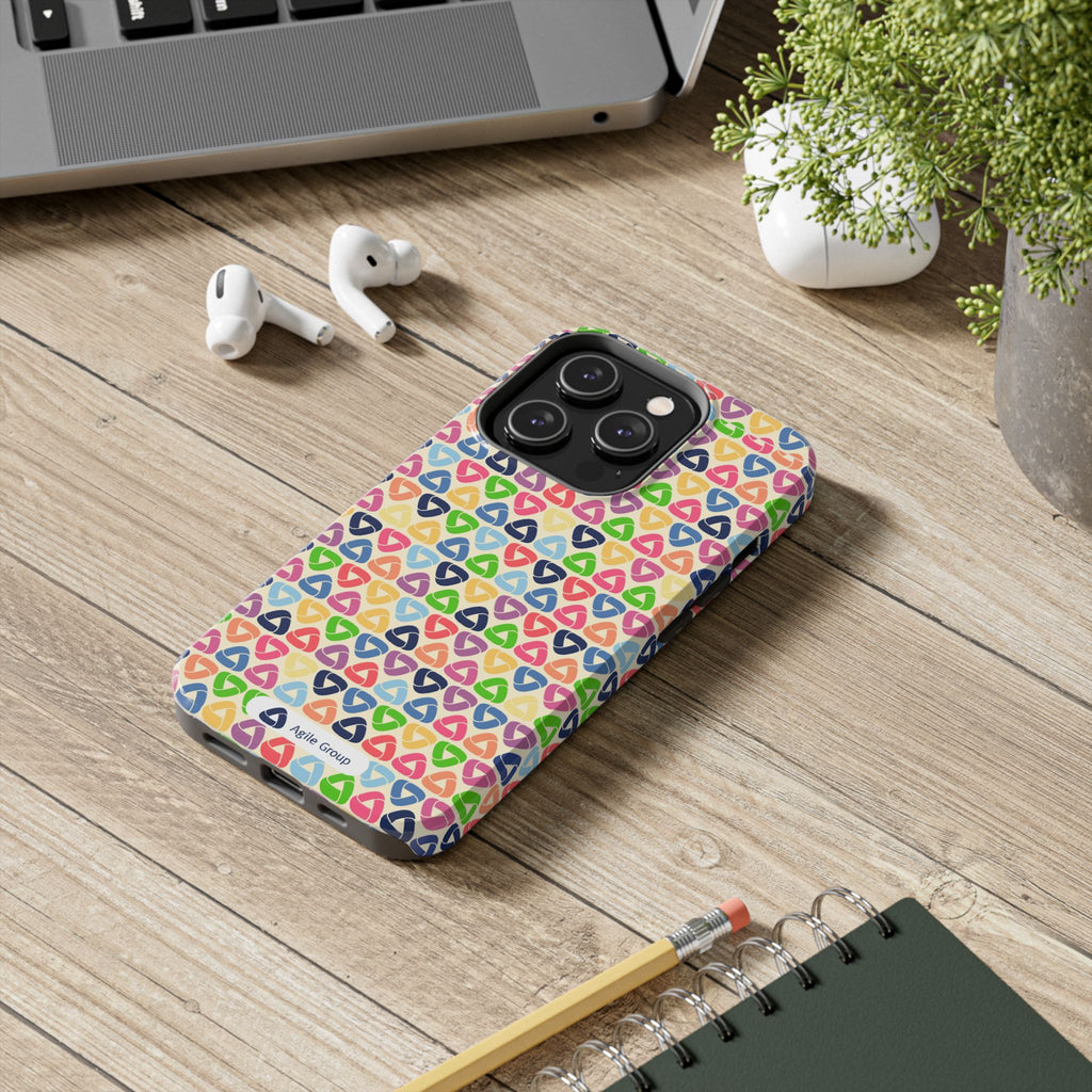Colorful Geometric Pattern Tough Phone Case — Protective iPhone Cover