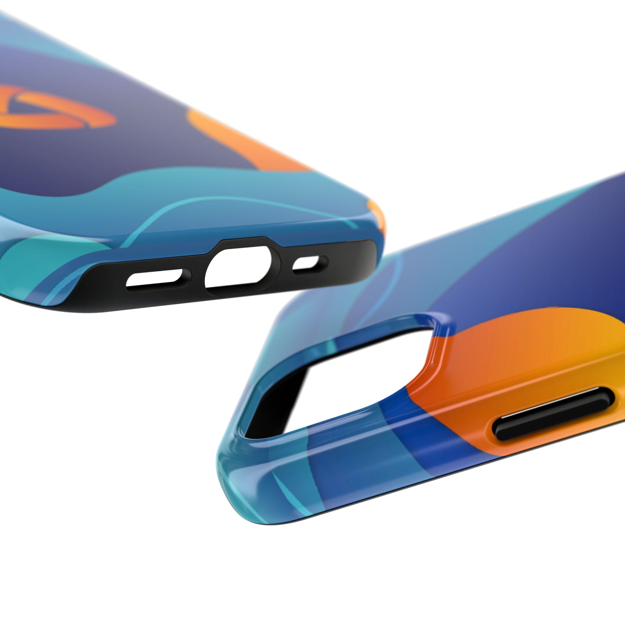 Abstract Blue Orange Wave phone case | Tough Phone Cases