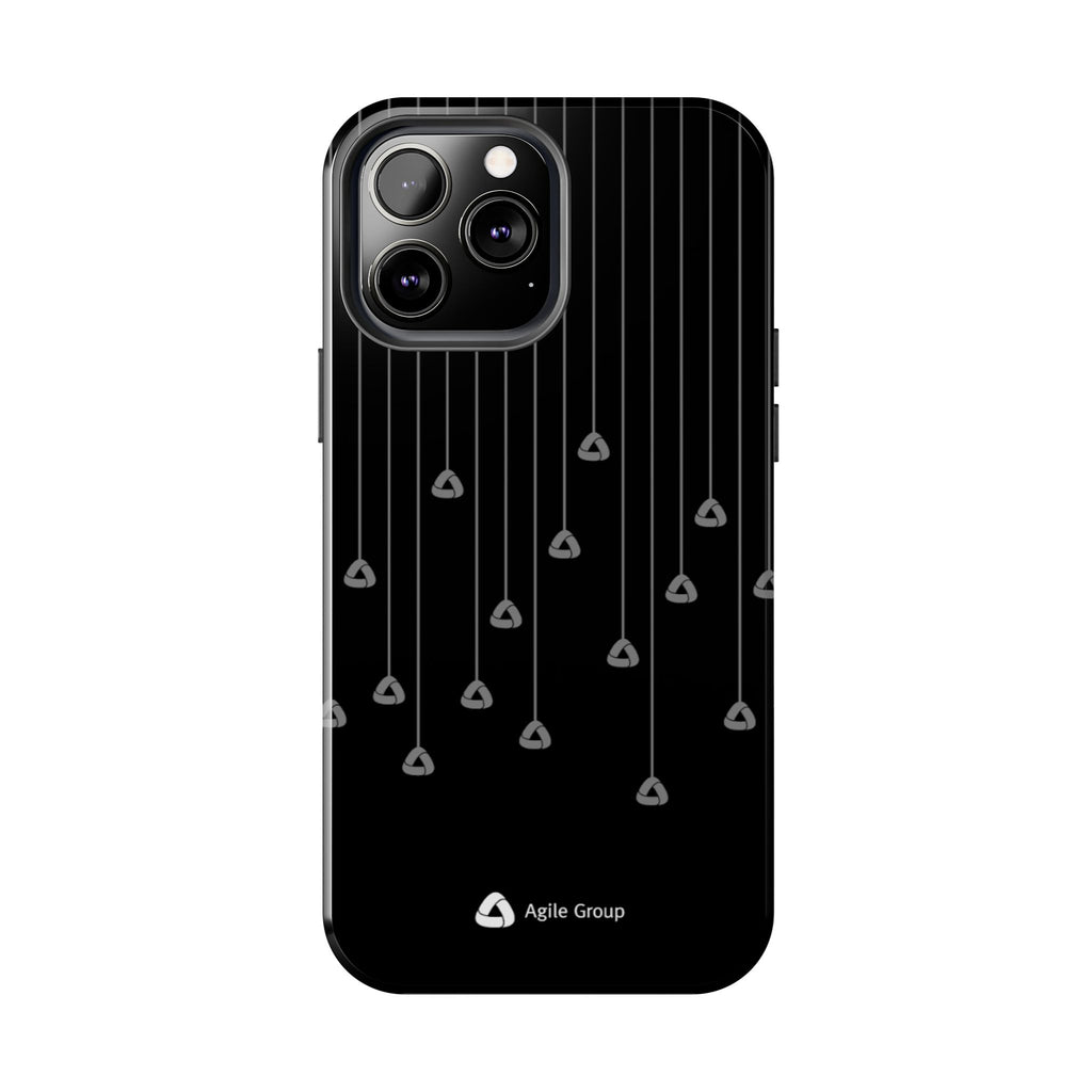 Tough Phone Case — Minimal Black Droplet Pattern, Protective Gloss Finish