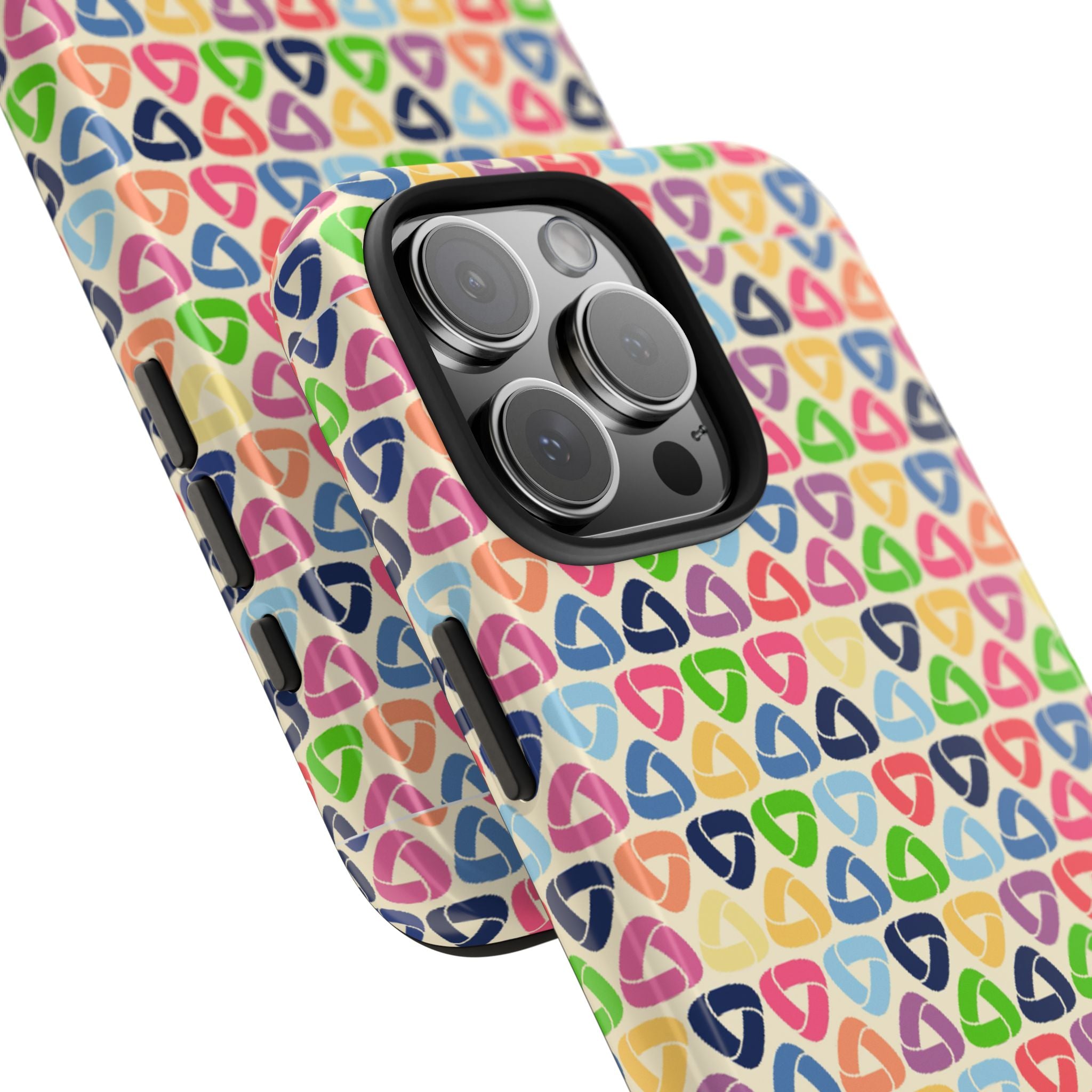 Colorful Geometric Pattern Tough Phone Case — Protective iPhone Cover