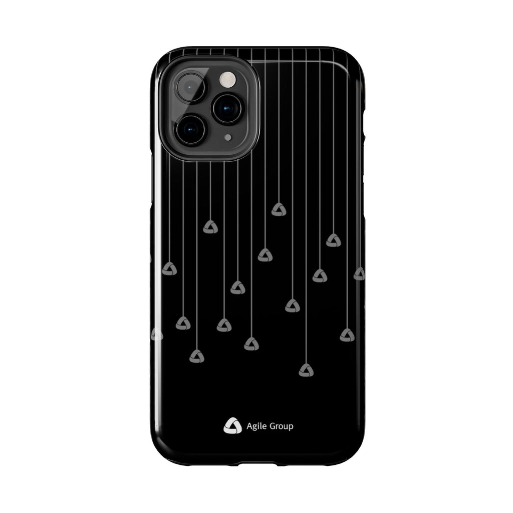 Tough Phone Case — Minimal Black Droplet Pattern, Protective Gloss Finish