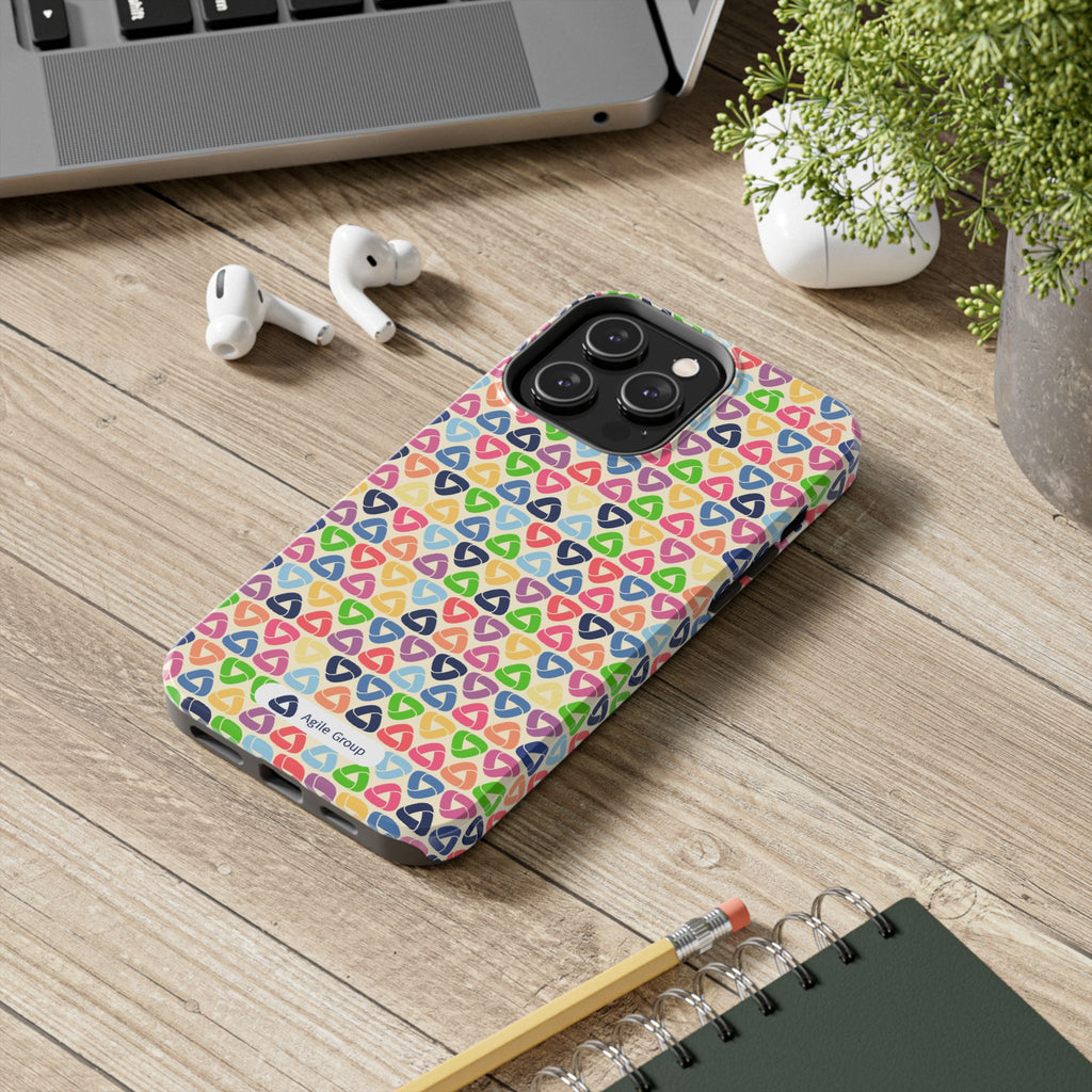 Colorful Geometric Pattern Tough Phone Case — Protective iPhone Cover