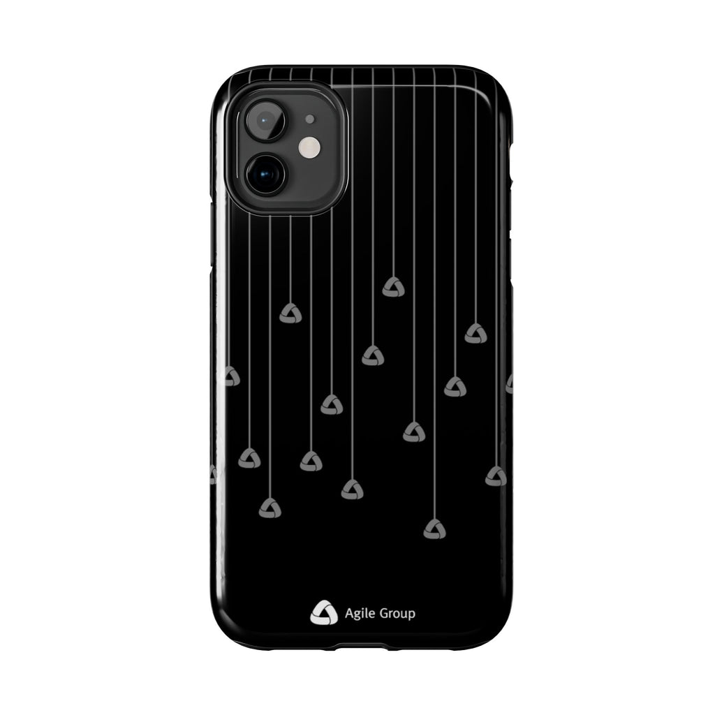 Tough Phone Case — Minimal Black Droplet Pattern, Protective Gloss Finish