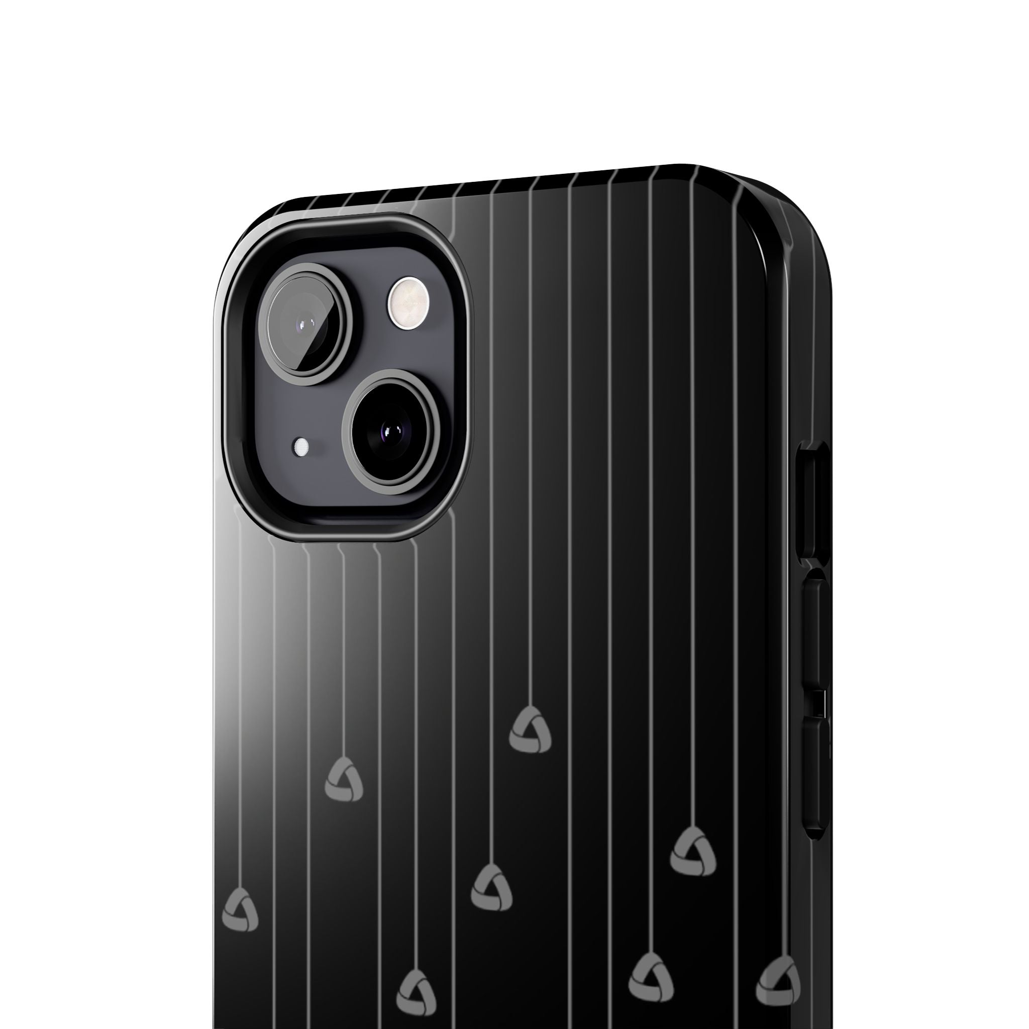 Tough Phone Case — Minimal Black Droplet Pattern, Protective Gloss Finish
