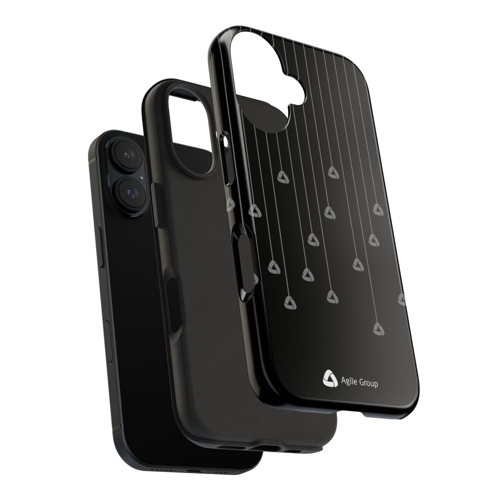 Tough Phone Case — Minimal Black Droplet Pattern, Protective Gloss Finish