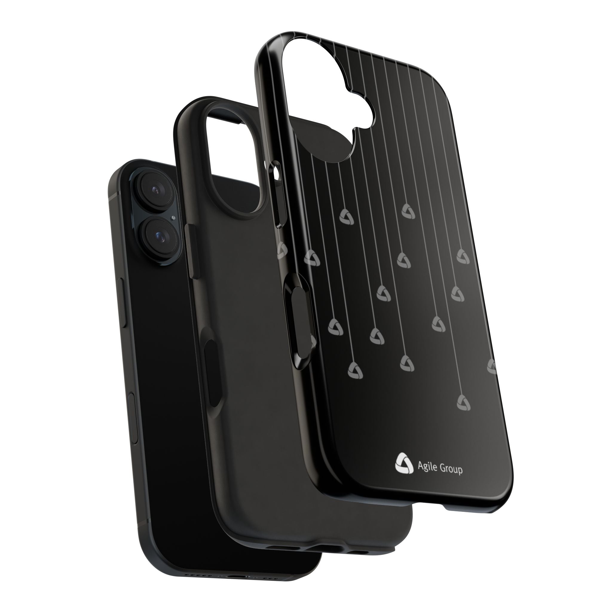 Tough Phone Case — Minimal Black Droplet Pattern, Protective Gloss Finish